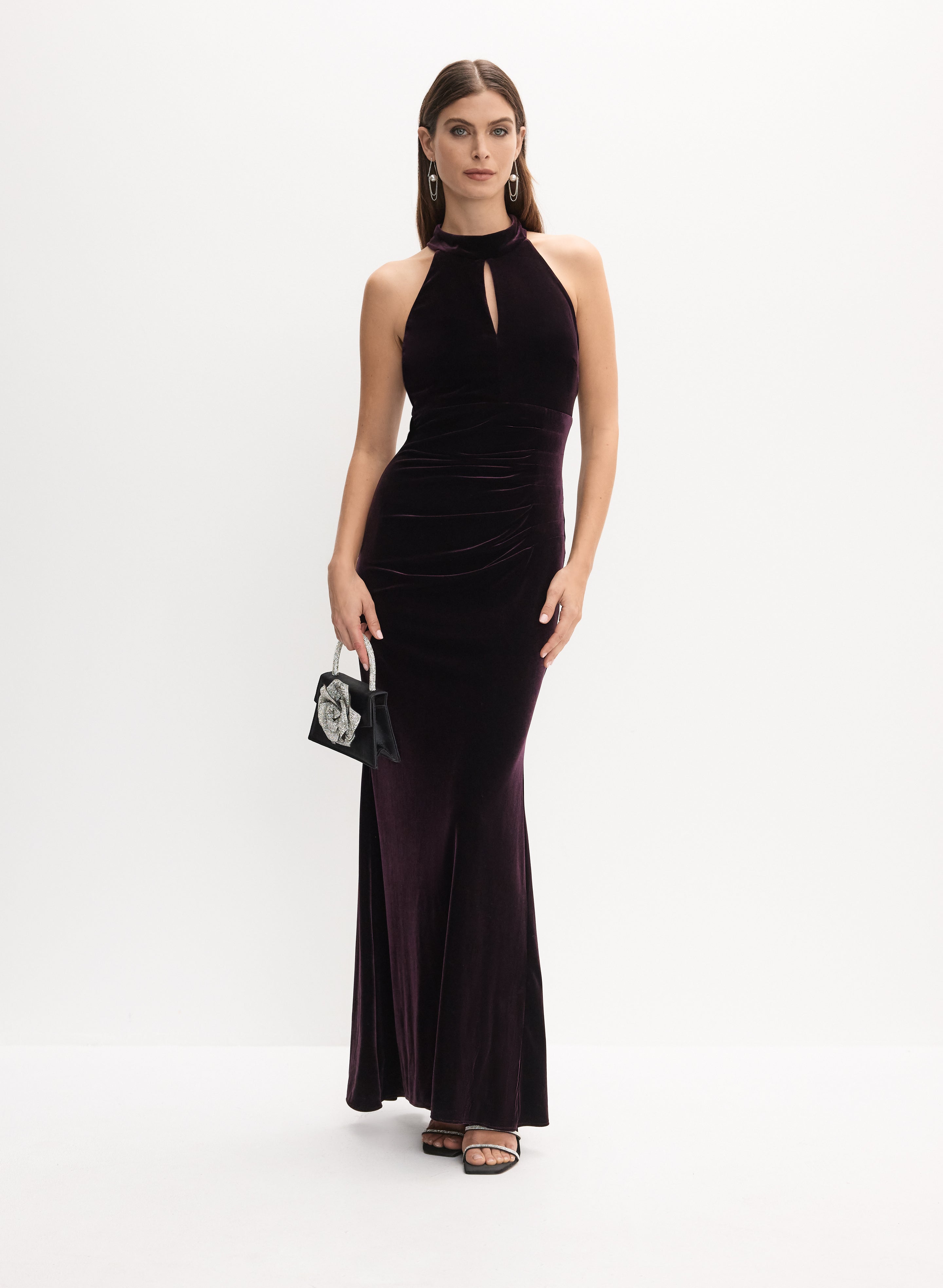BA Nites - Velvet Keyhole Detail Dress BA Nites - Velvet Keyhole Detail Dress