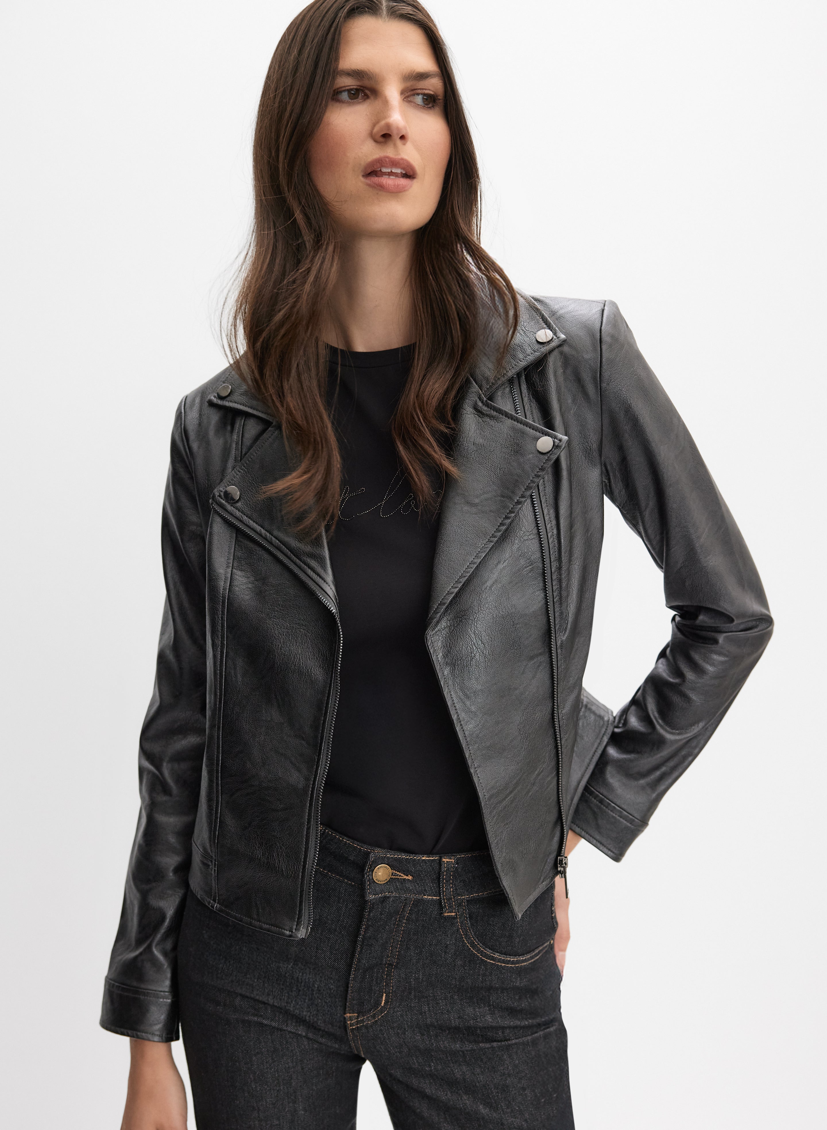 Joseph Ribkoff- Vegan Leather Jacket