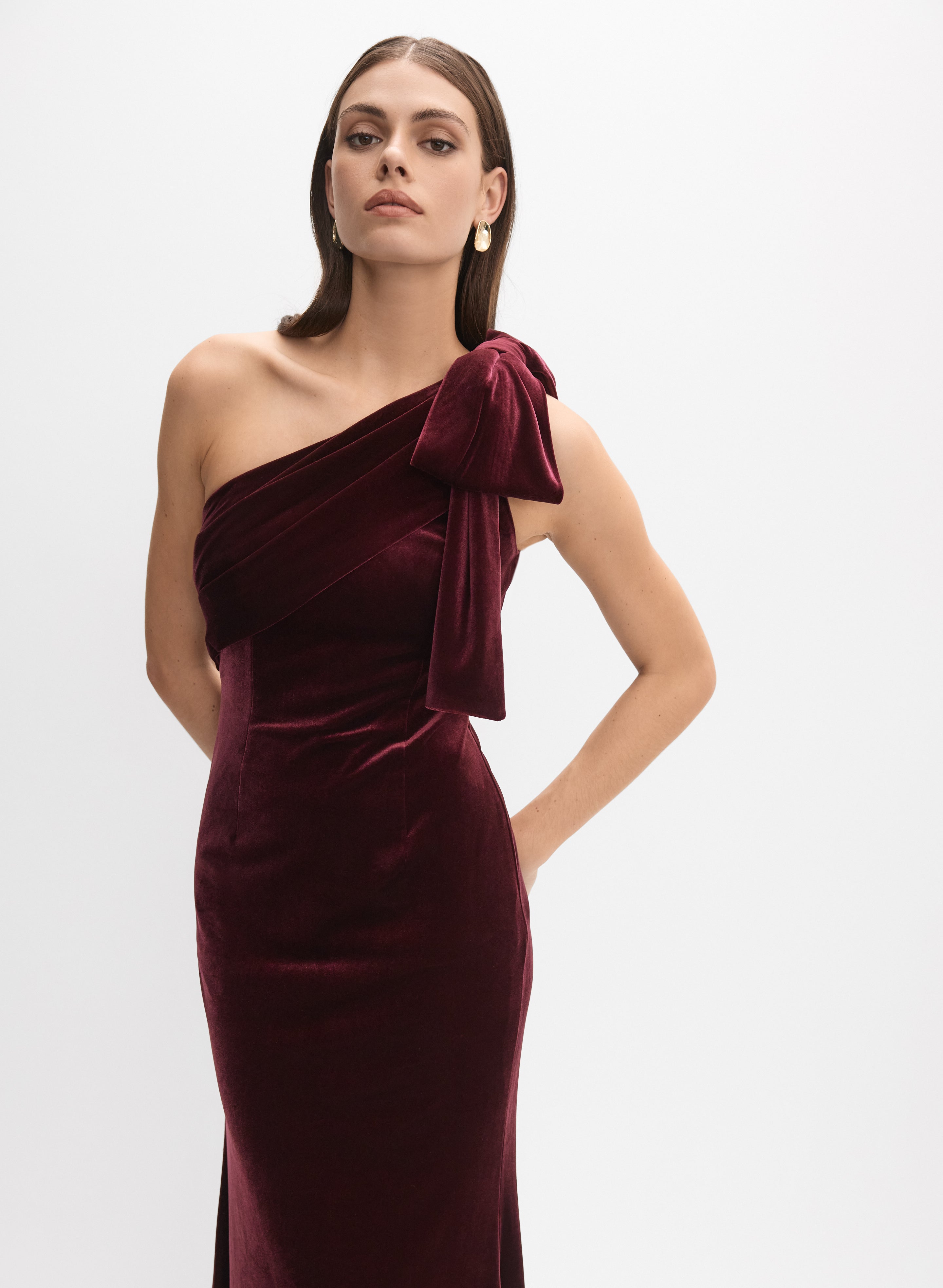 melanie lyne red dress Satin Cowl Neck Dress