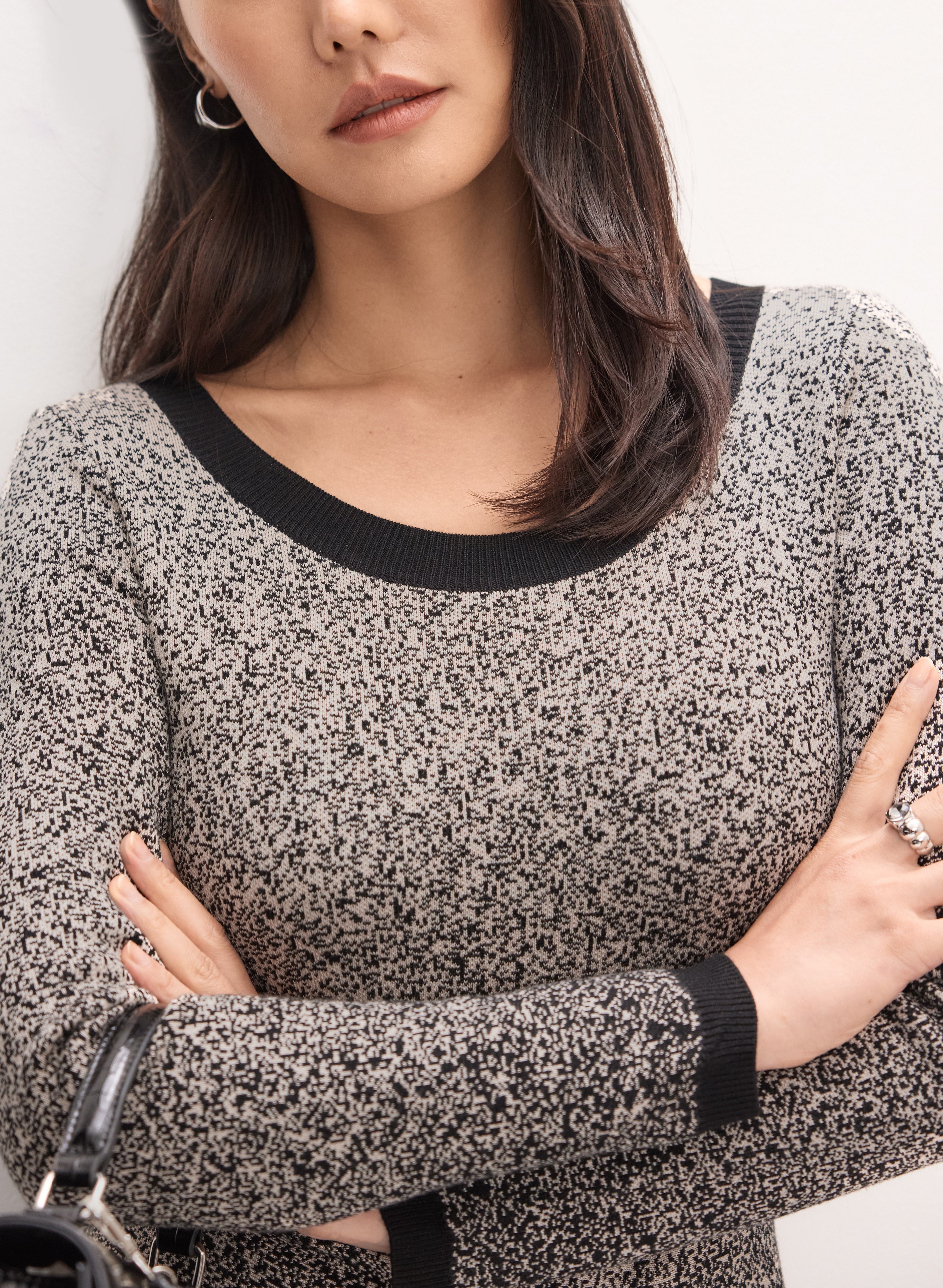 トップス Andmary Brenda lace knit set black ANDMARY】Brenda lace knit set