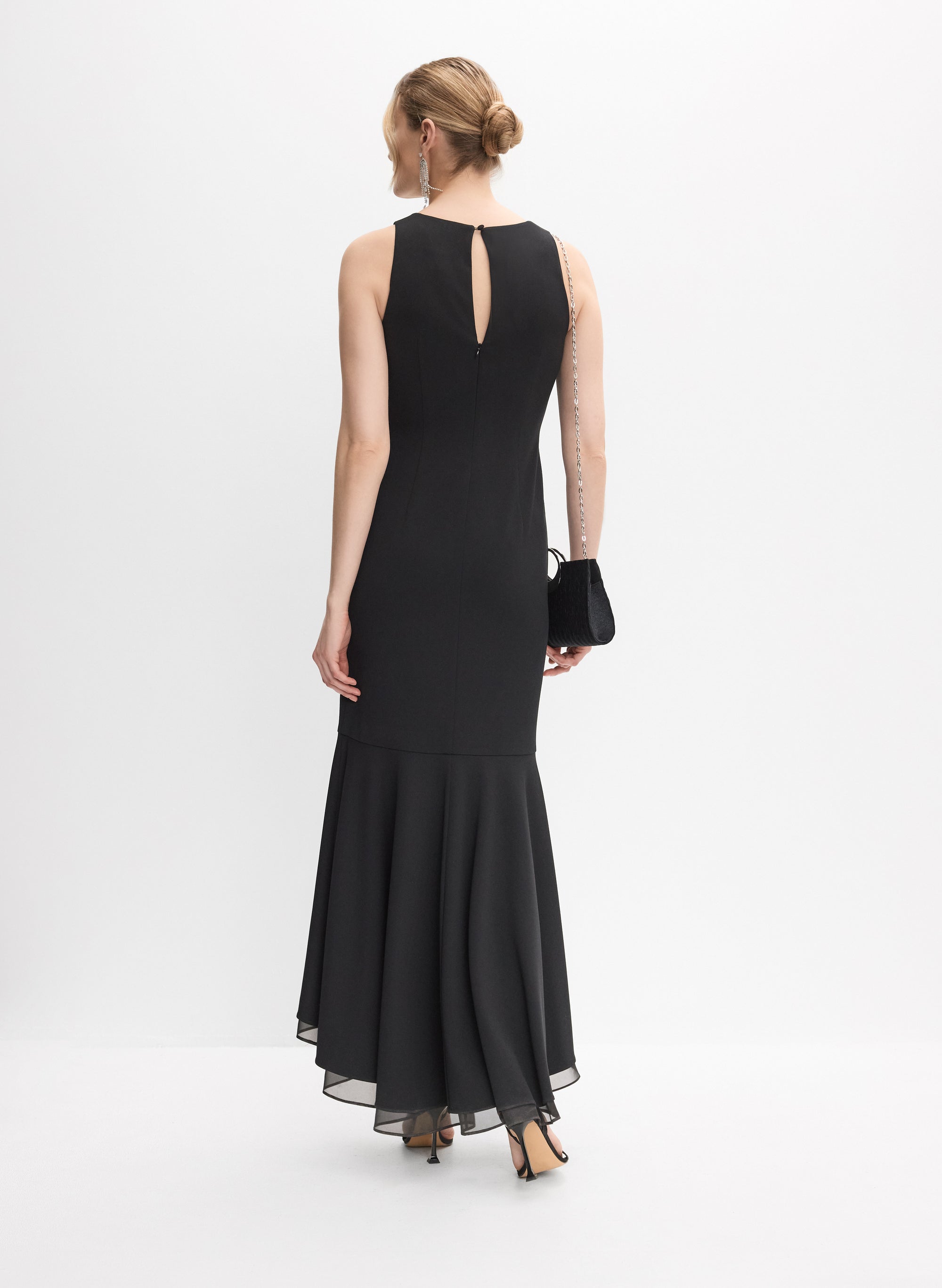 sleeveless black dresses Women's Black V-Neck Sleeveless Mini Dress