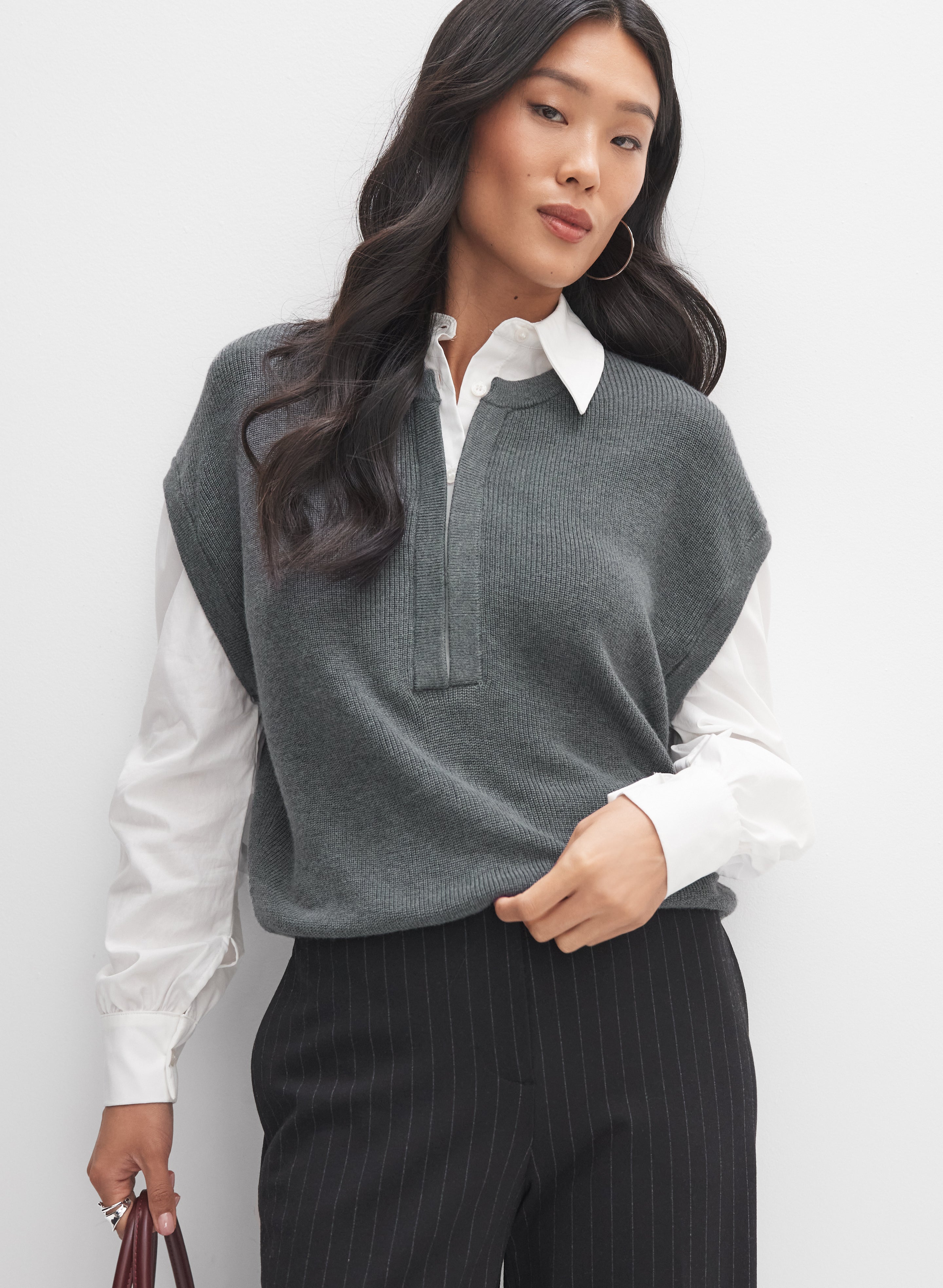 Illusion Knit & Blouse Top