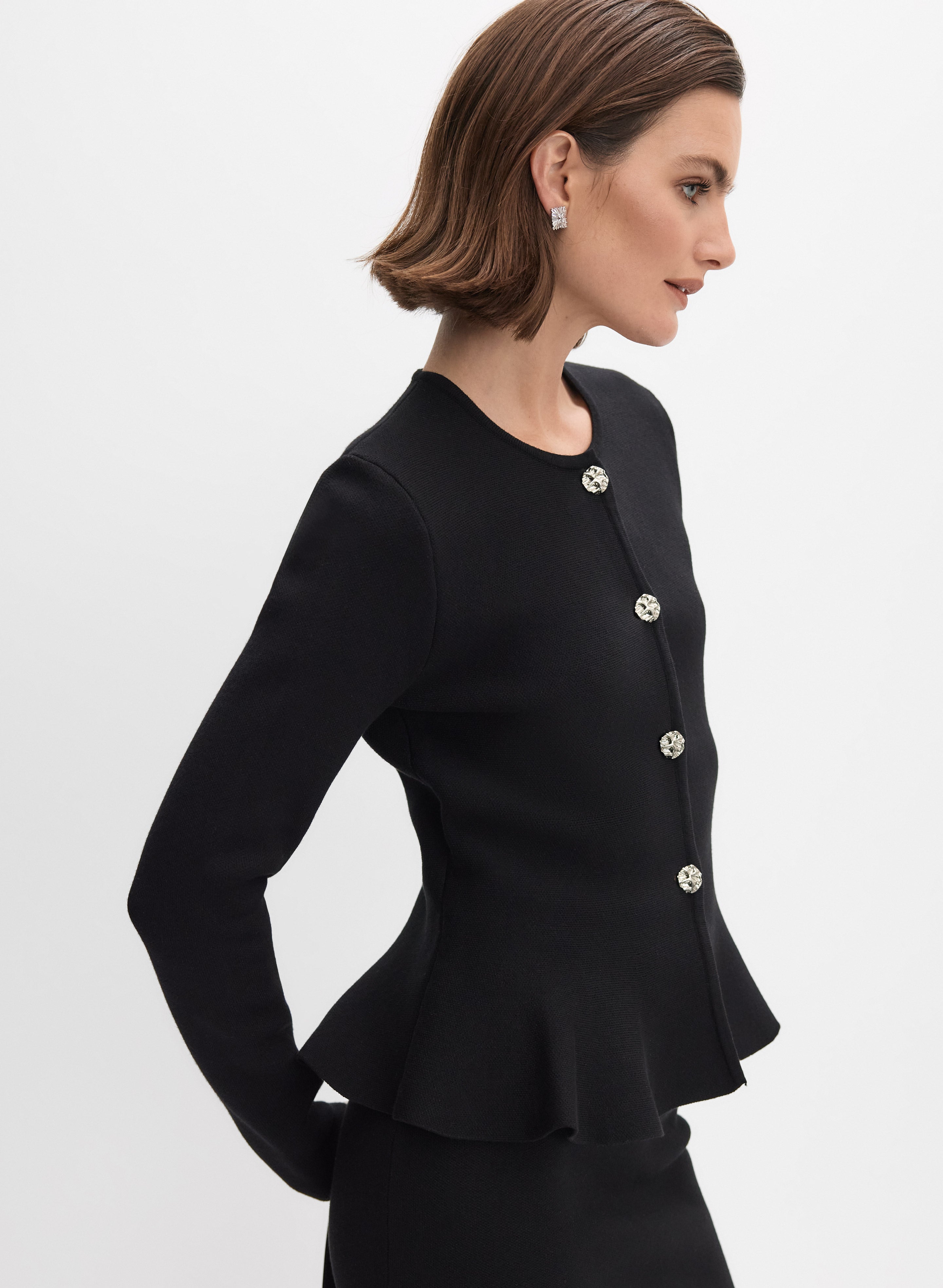 Knit Peplum Cardigan