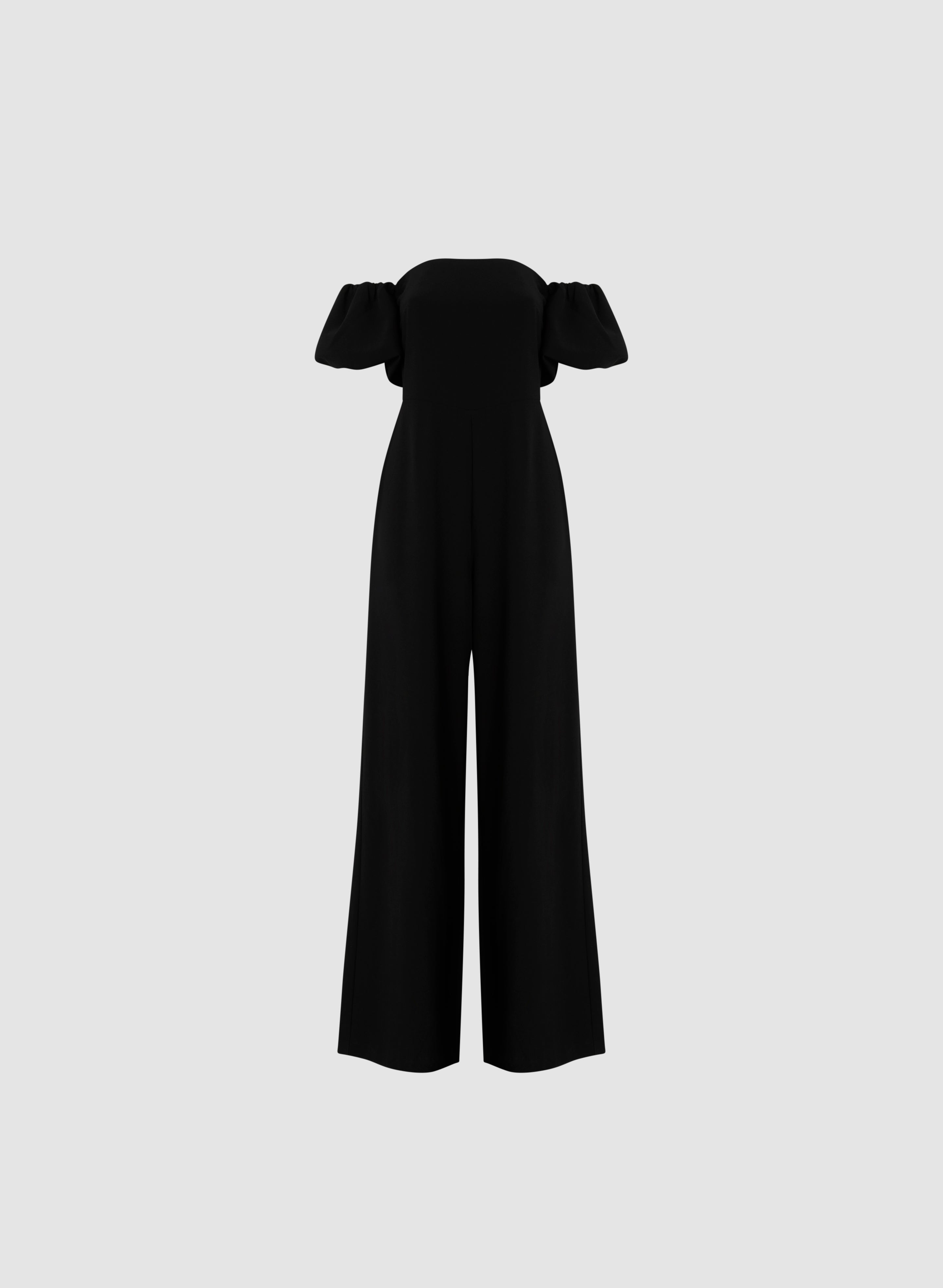 6010103-1890 Puff Sleeves Wide Leg Jumpsuit