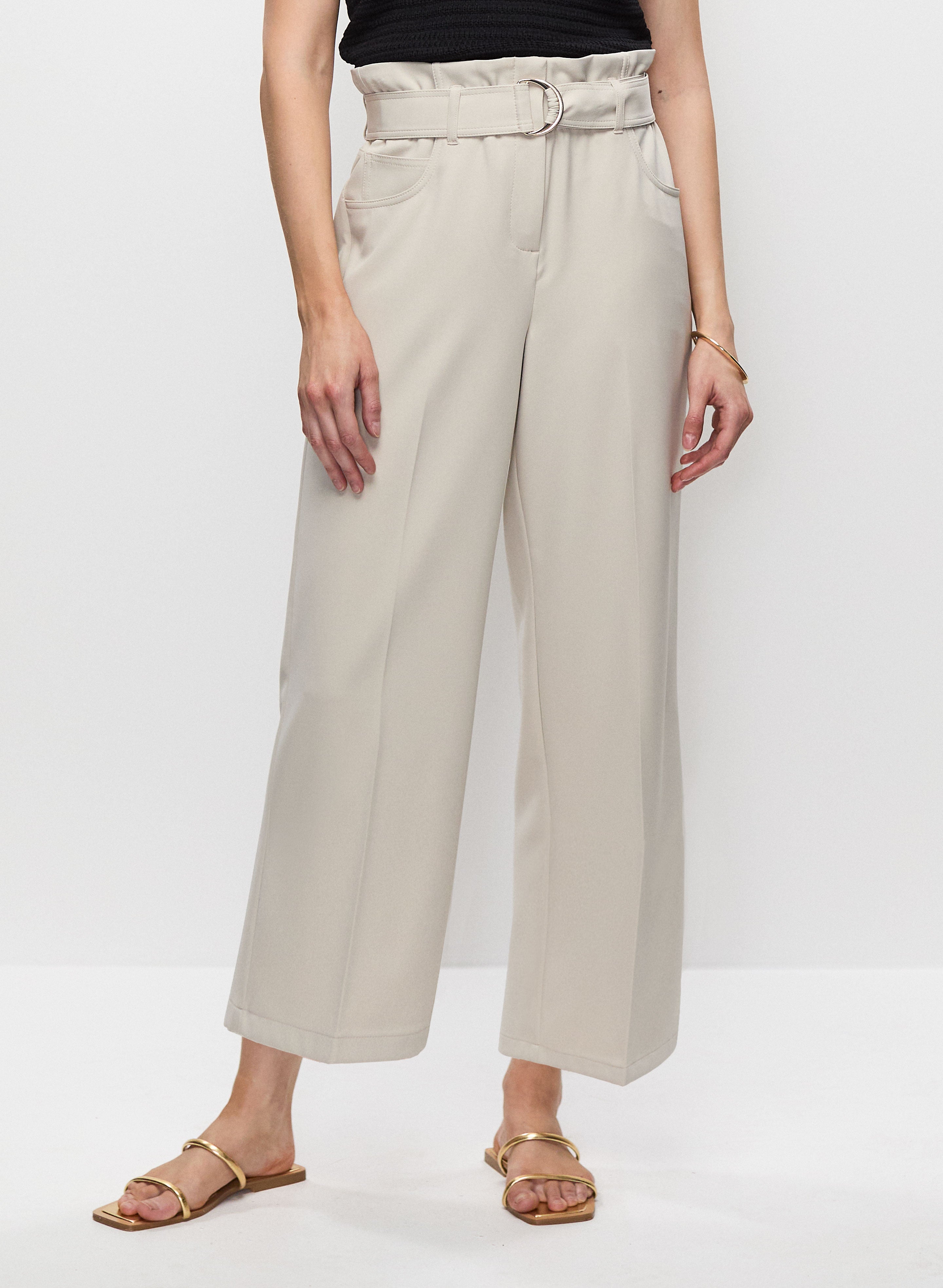 High-Rise Cropped Pants With Belt