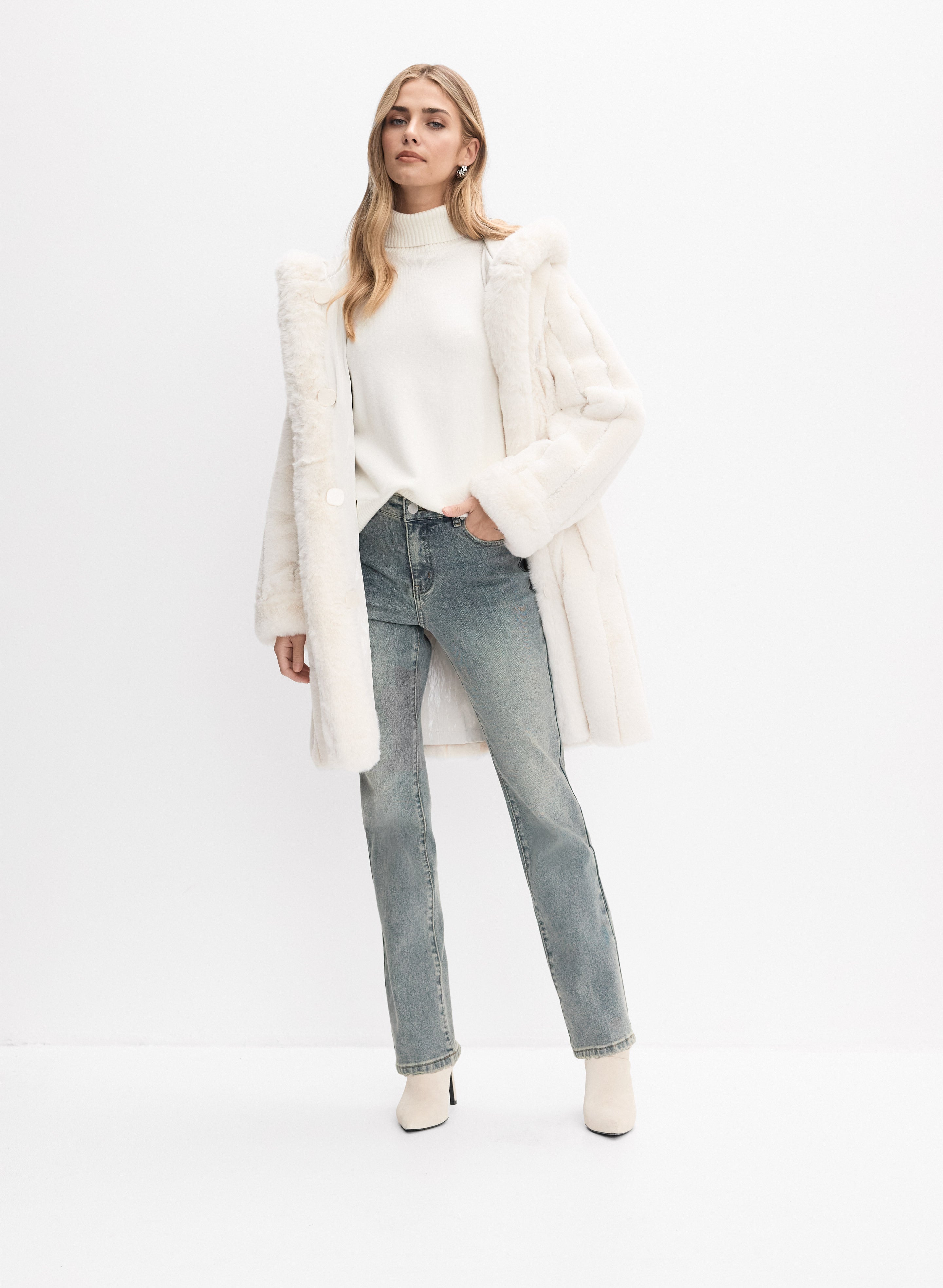 Joseph Ribkoff - Reversible Faux-Fur Coat