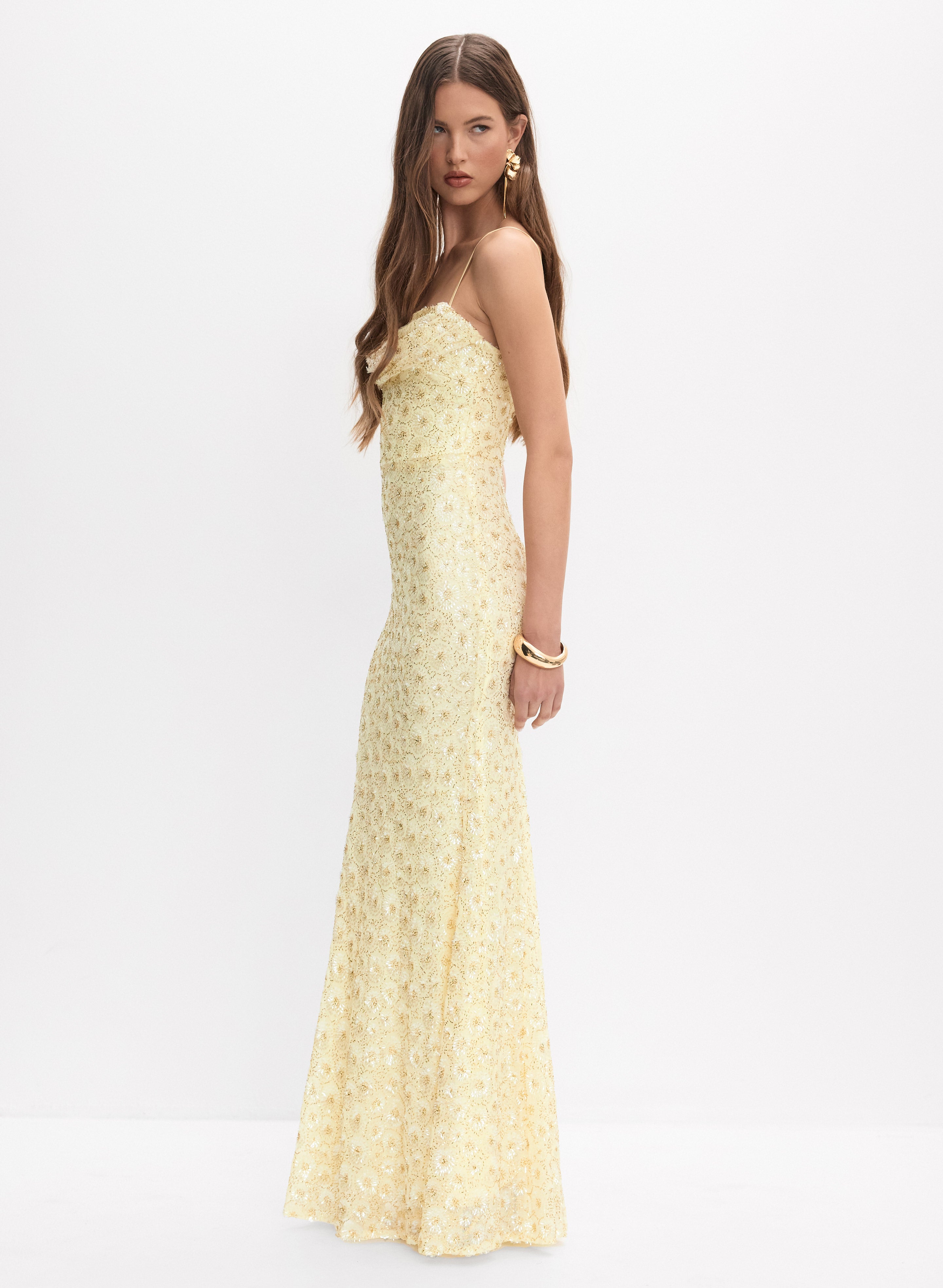 light yellow sequin dress Dasha Mini Dress Yellow Sequin