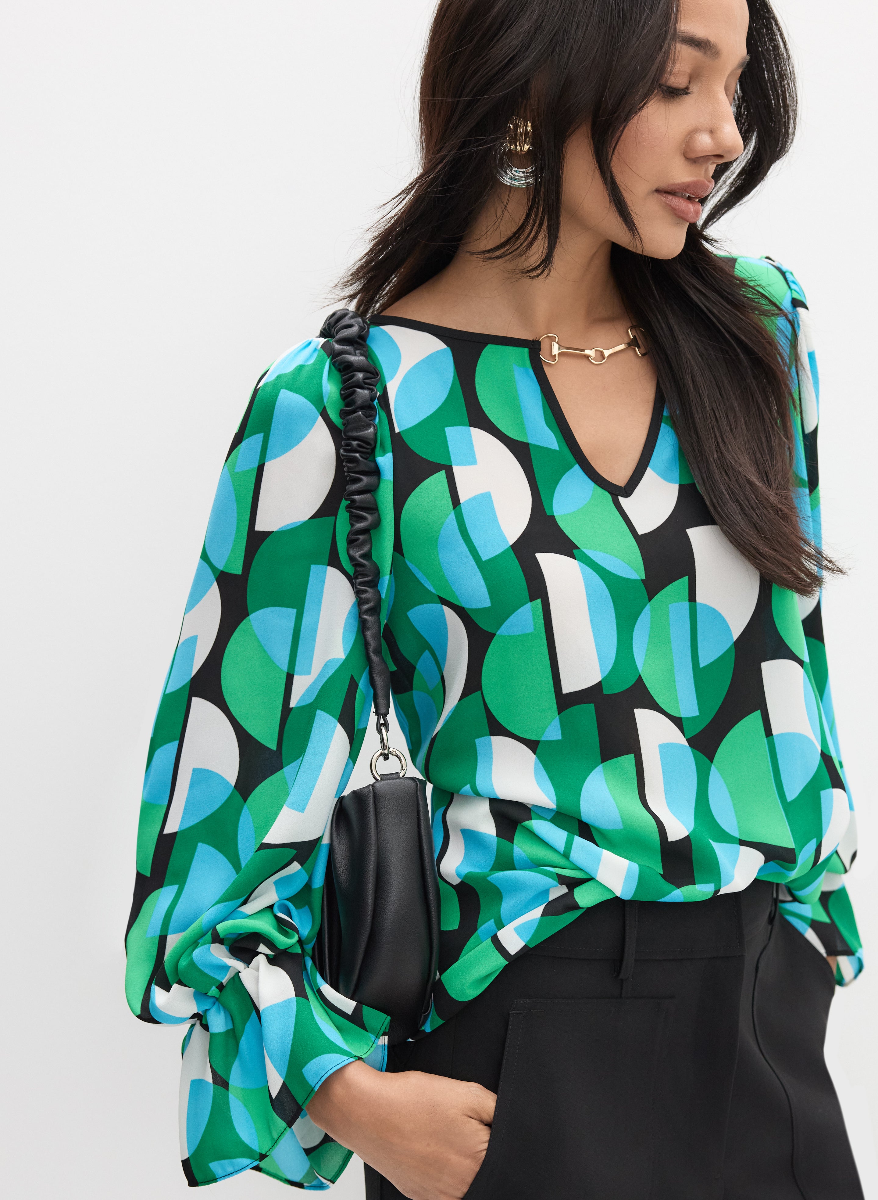 Marled Metallic Knit Top
