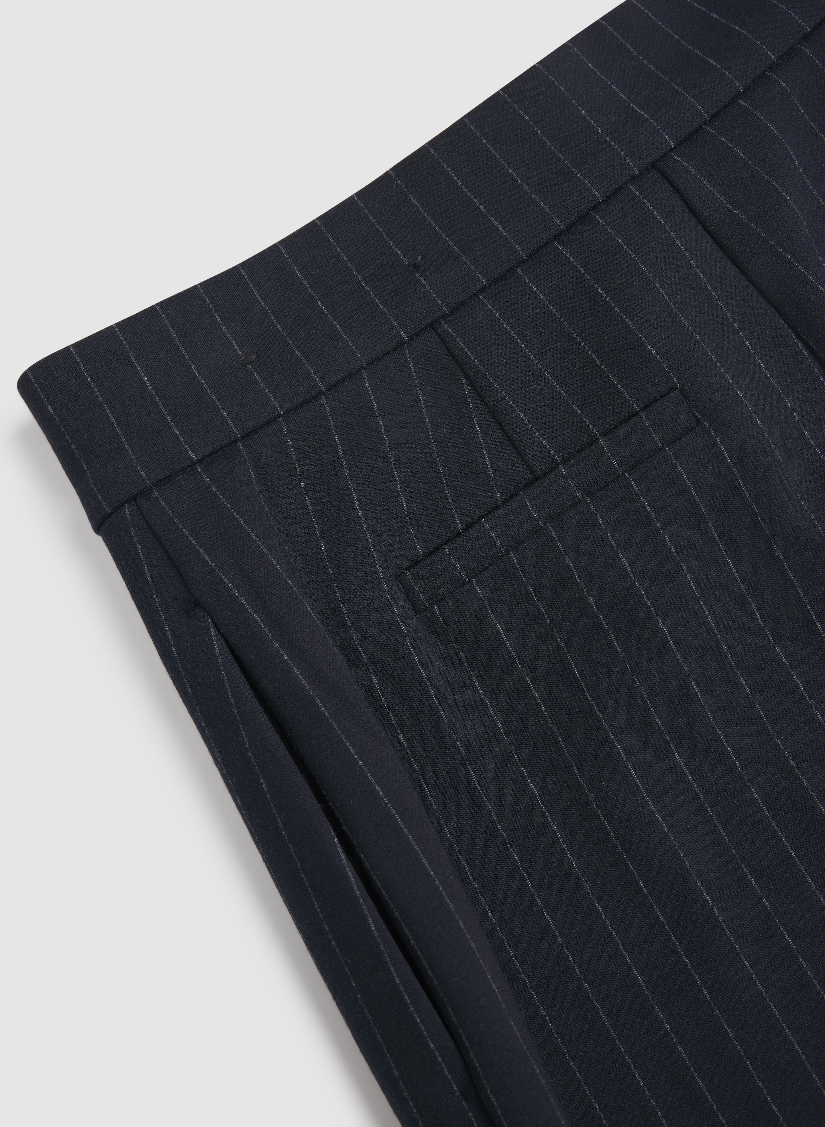 Pinstripe Wide-Leg Pants