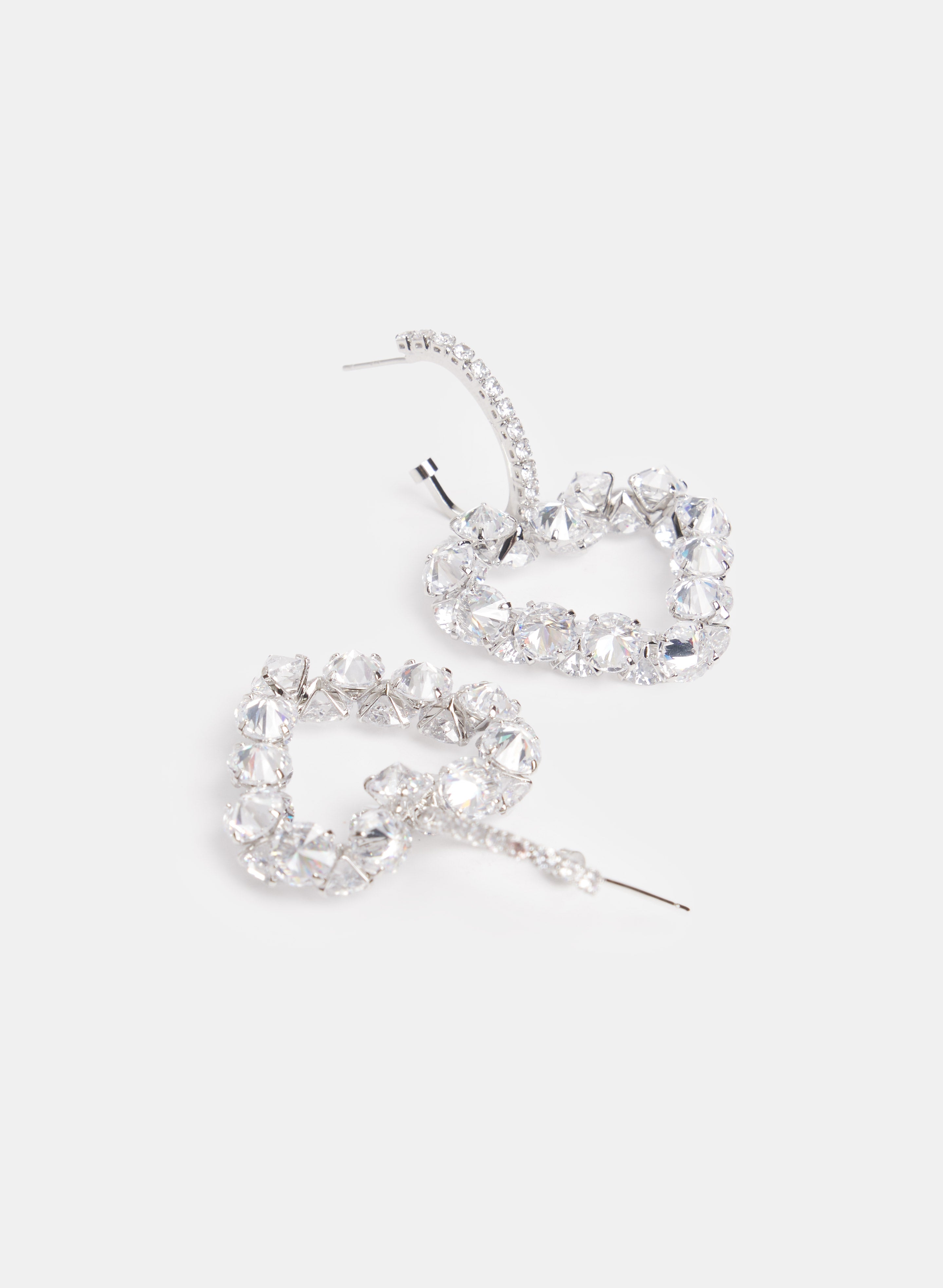 Heart Drop Hoop Earrings