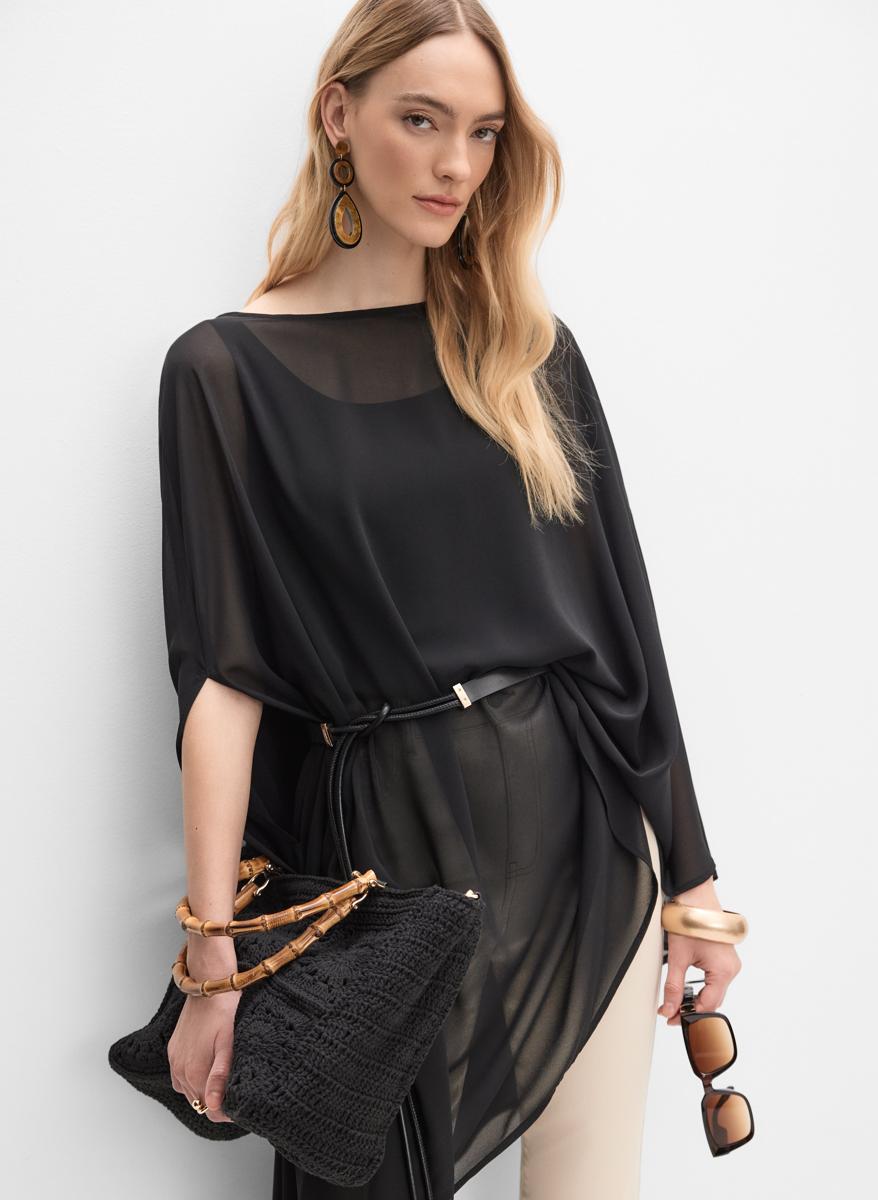 【I AM MARI】Mellow Shirring Wrap Flower Chiffon One Piece Women's Bohemian One Shoulder Floral Chiffon Maxi Dress