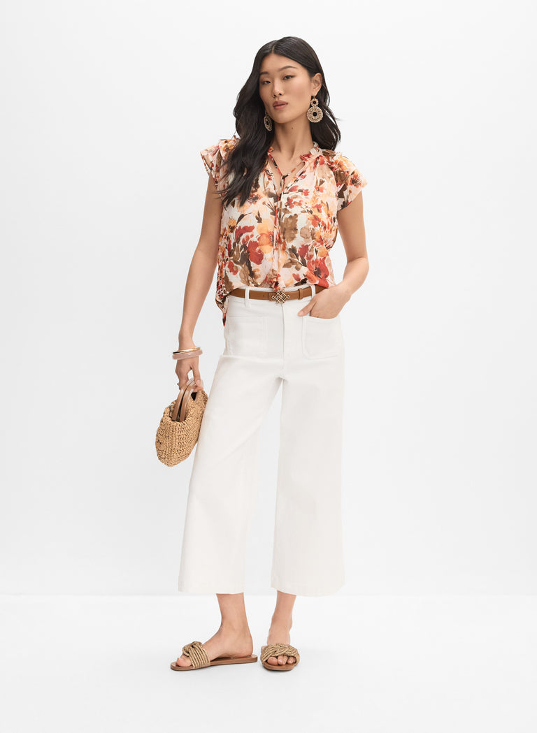 Floral Chiffon Loose Fit Blouse