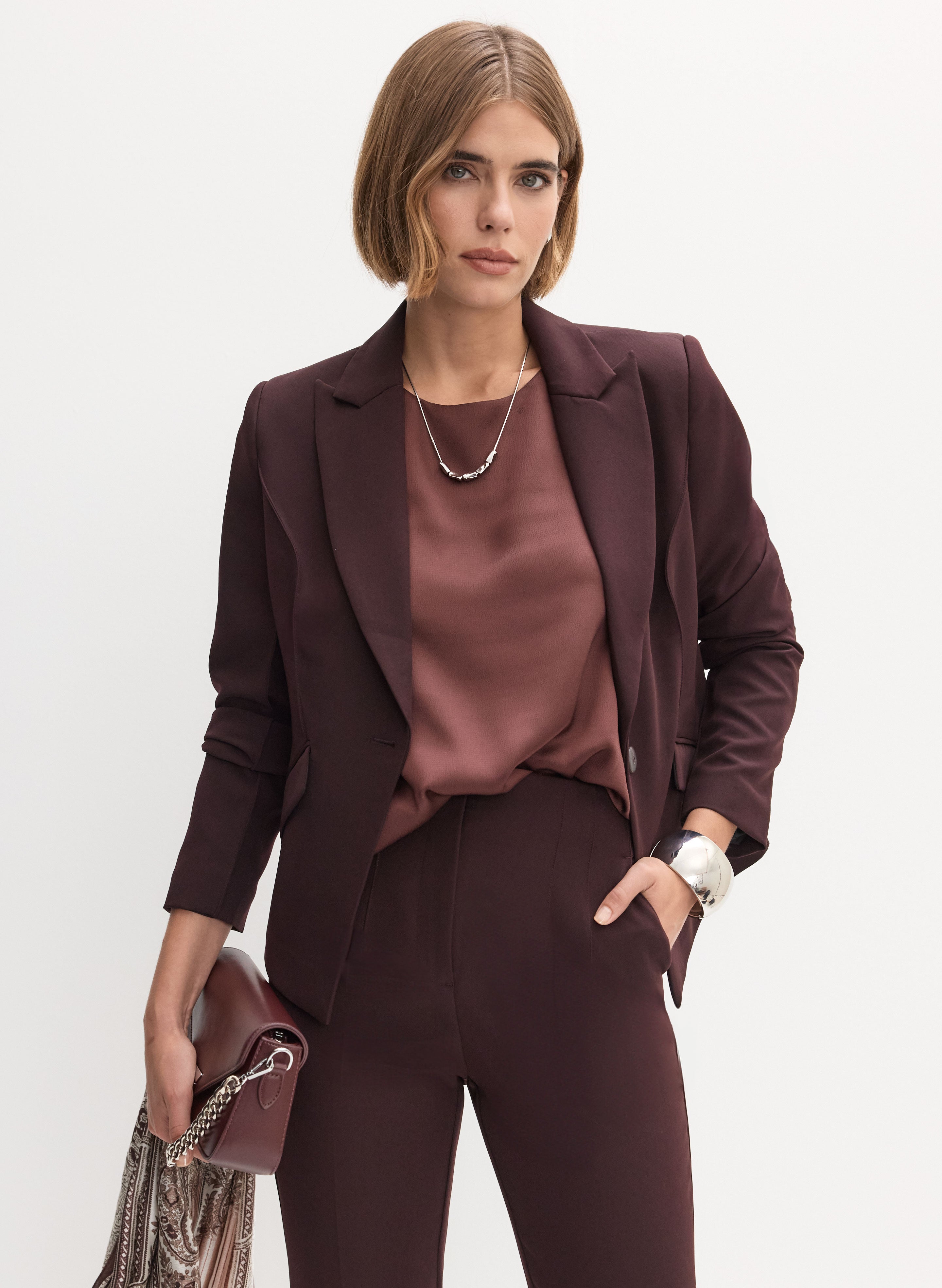 Burgundy and black blazer hotsell