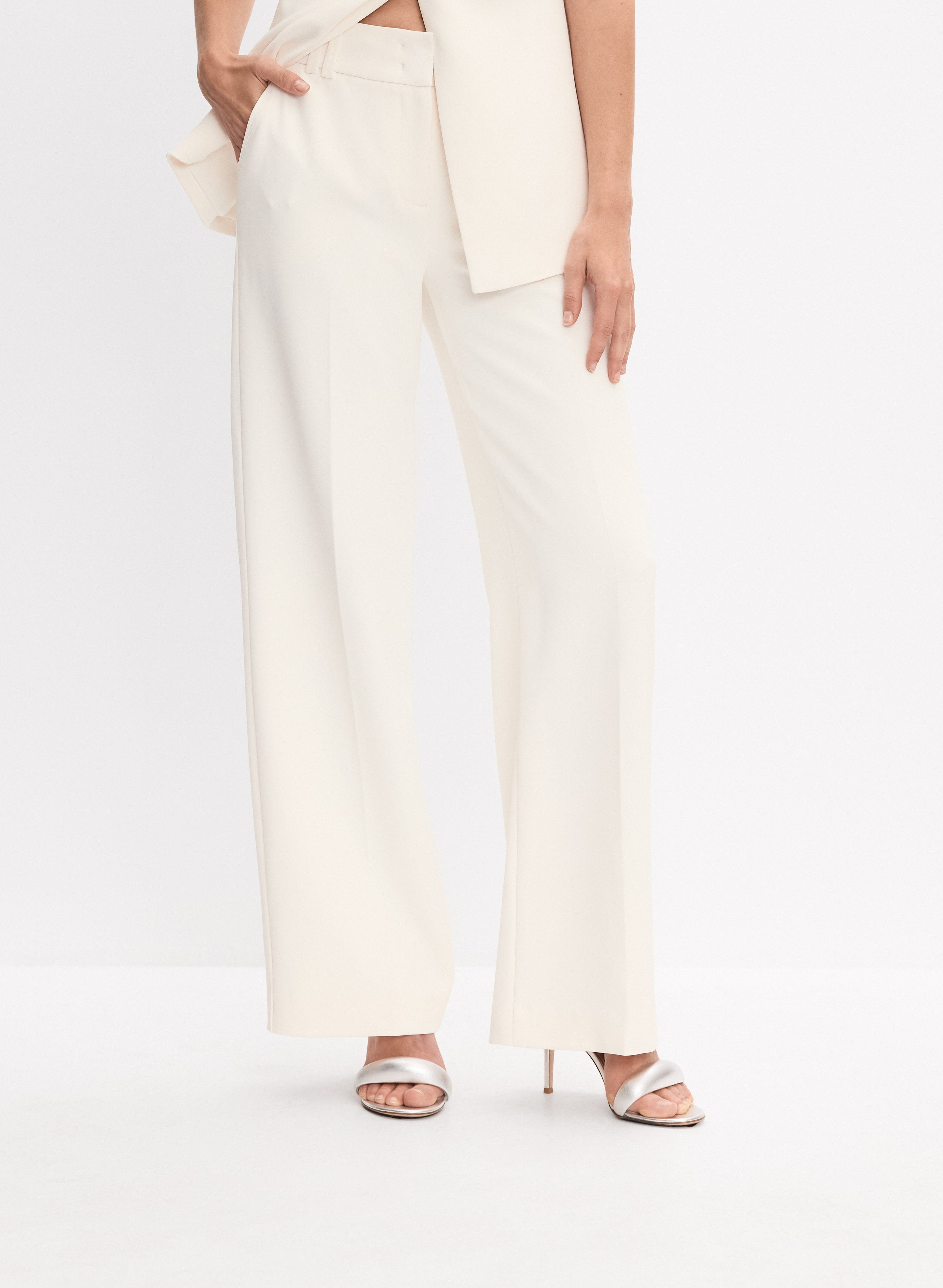 ladies ivory dress pants Soho Wide-Leg Pants