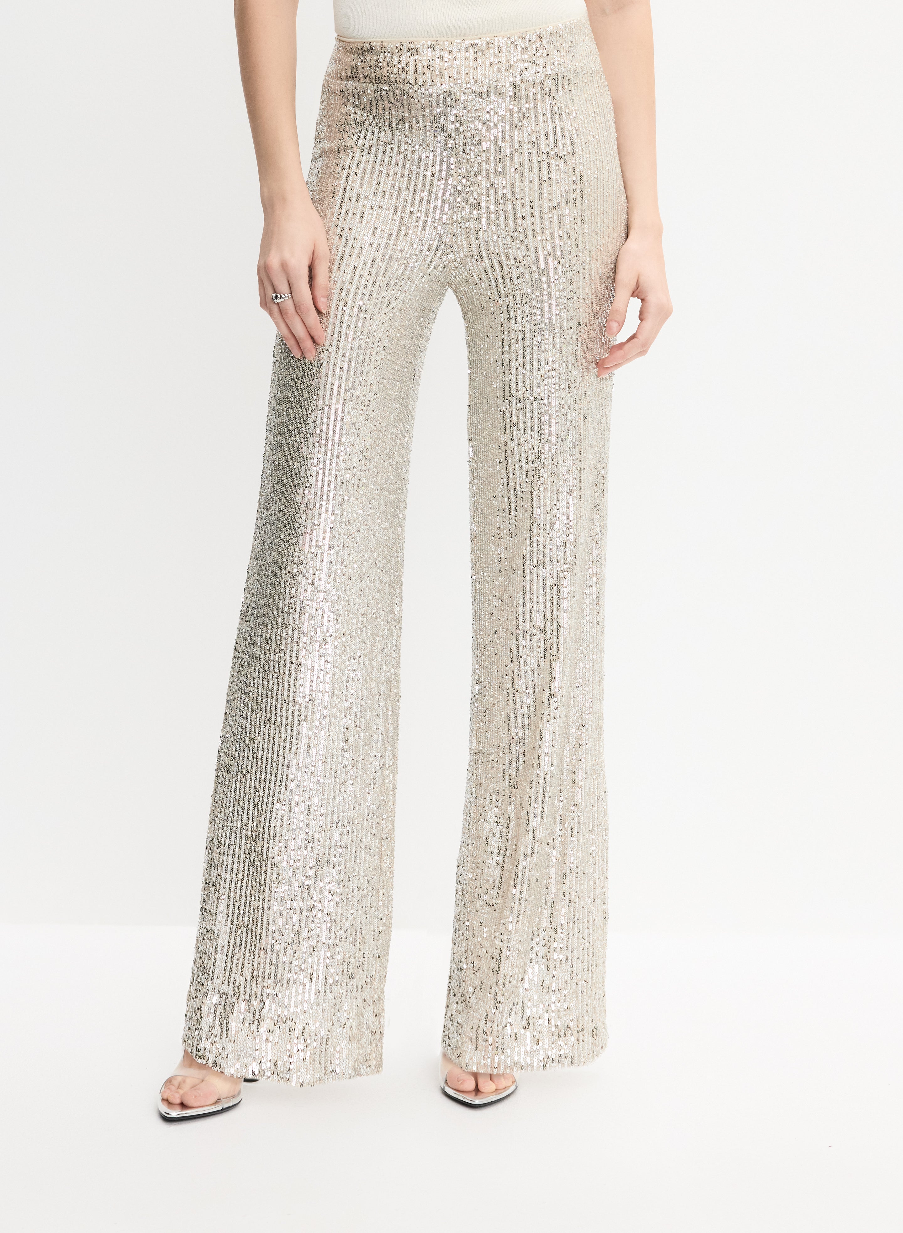Sequined Wide Leg Pants