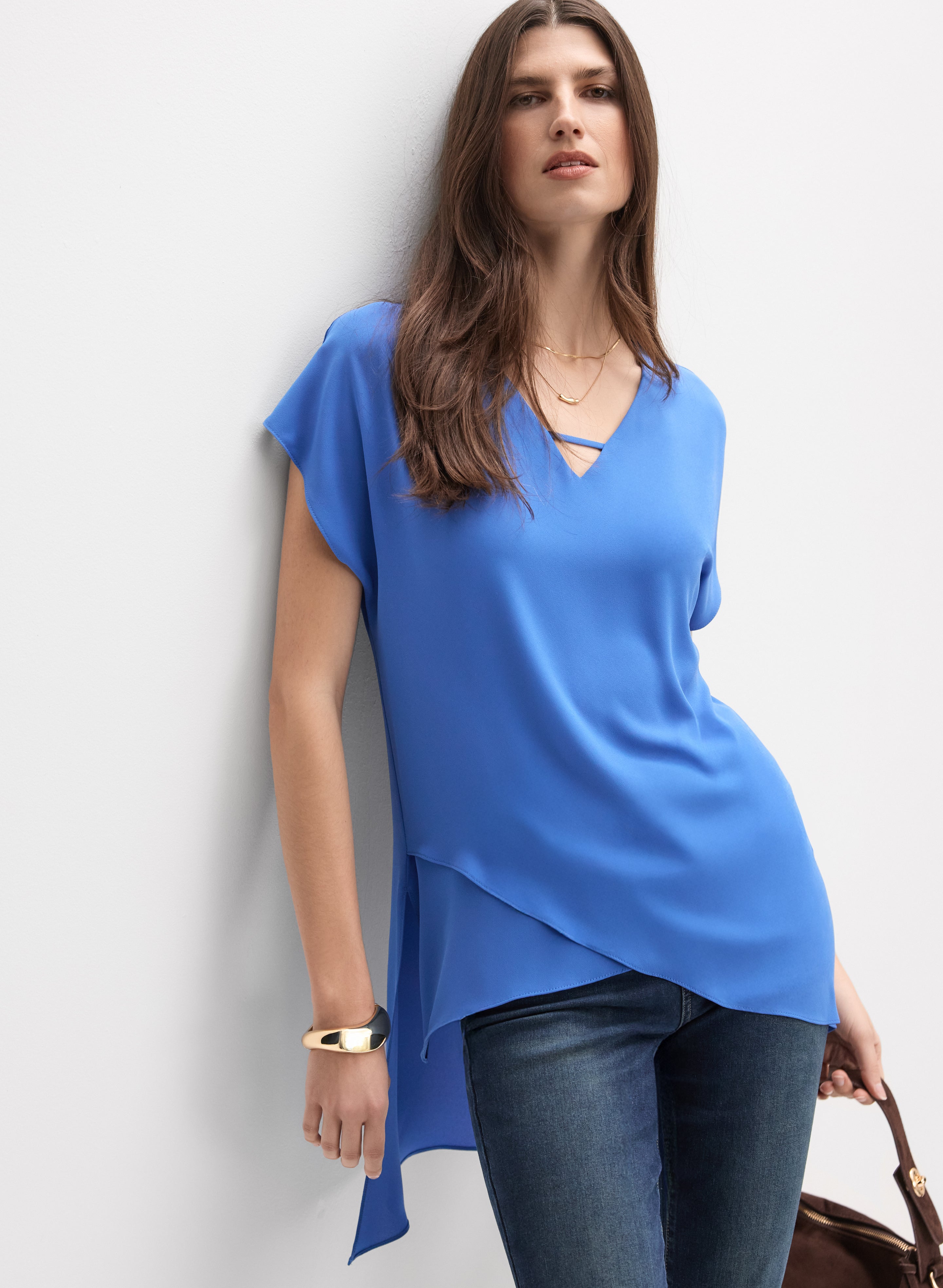 トップス roughlow Asymmetric FlapOversized Blouse Joseph Ribkoff - Asymmetric Hem Blouse