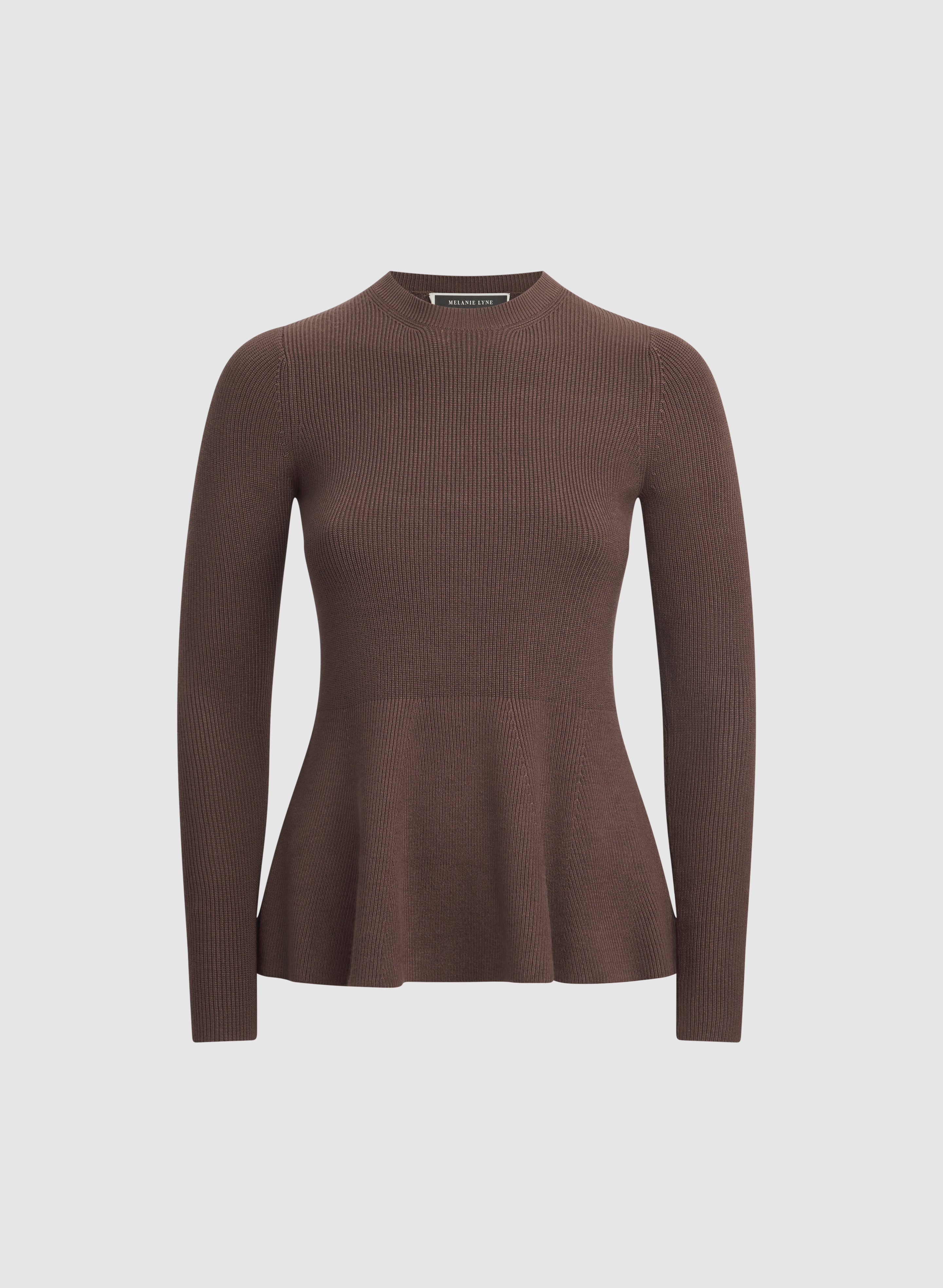Rib Knit Peplum Sweater
