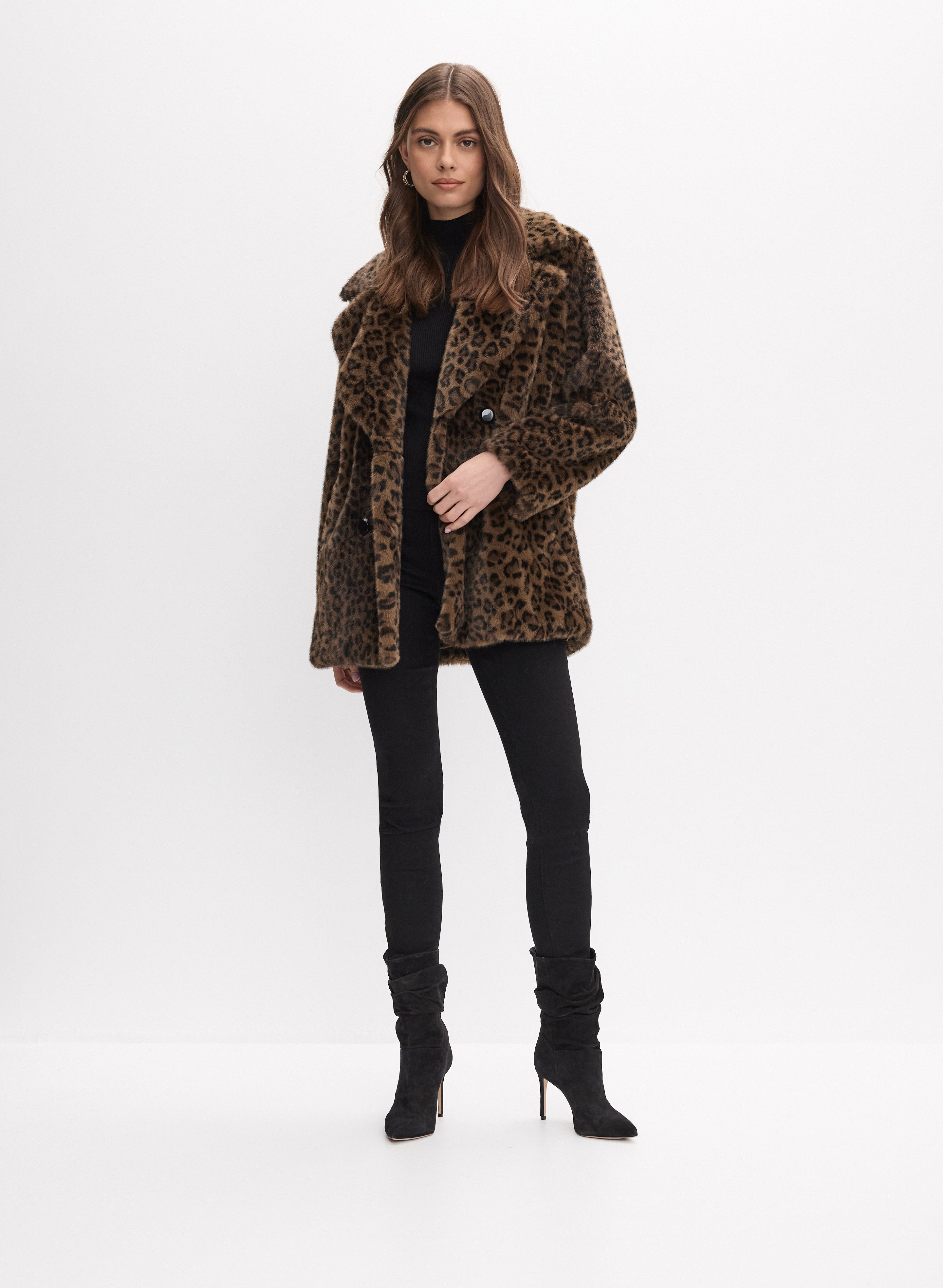 Joseph Ribkoff - Leopard Faux-Fur Coat