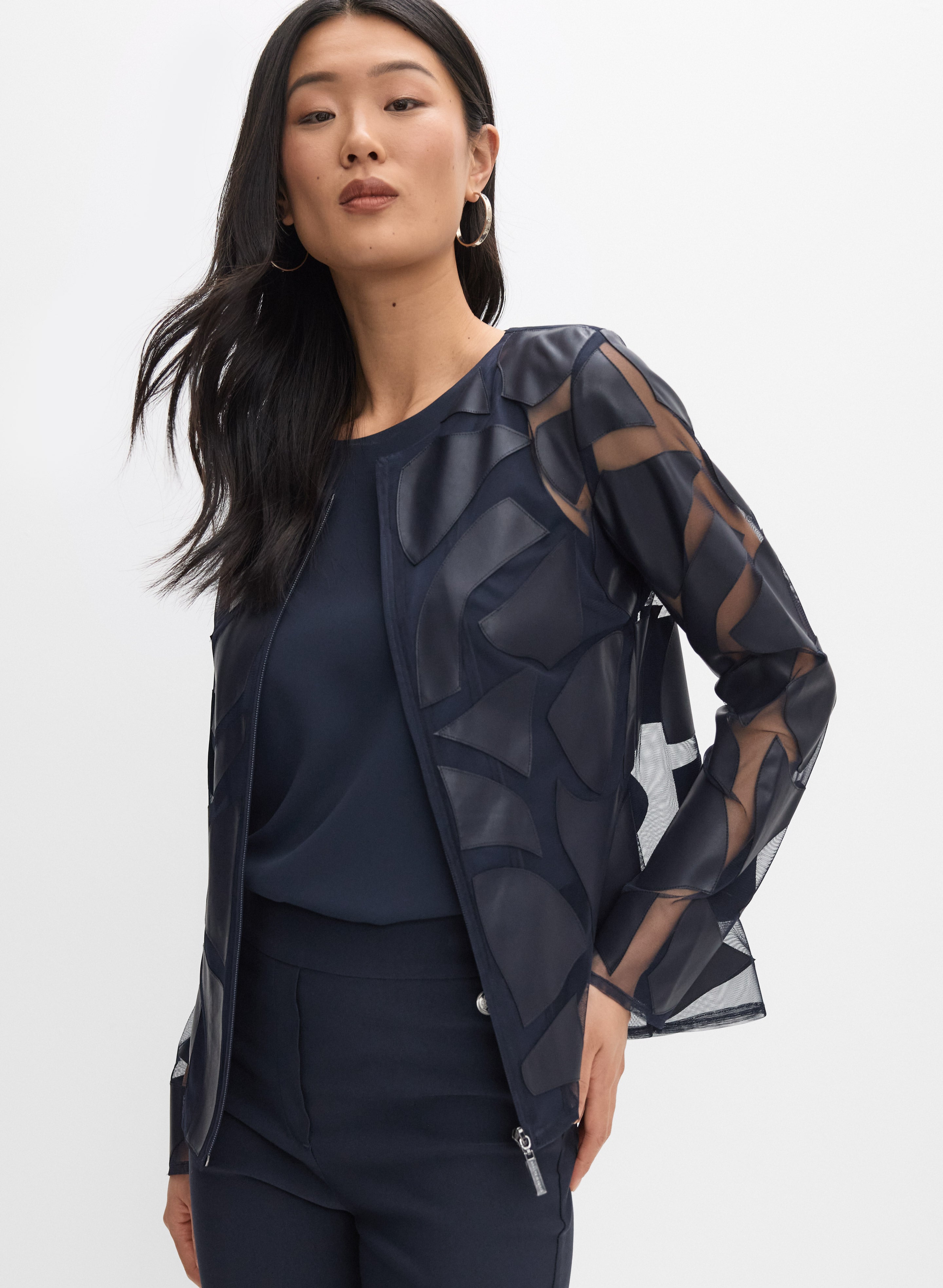 Joseph Ribkoff - Mesh Zip Jacket