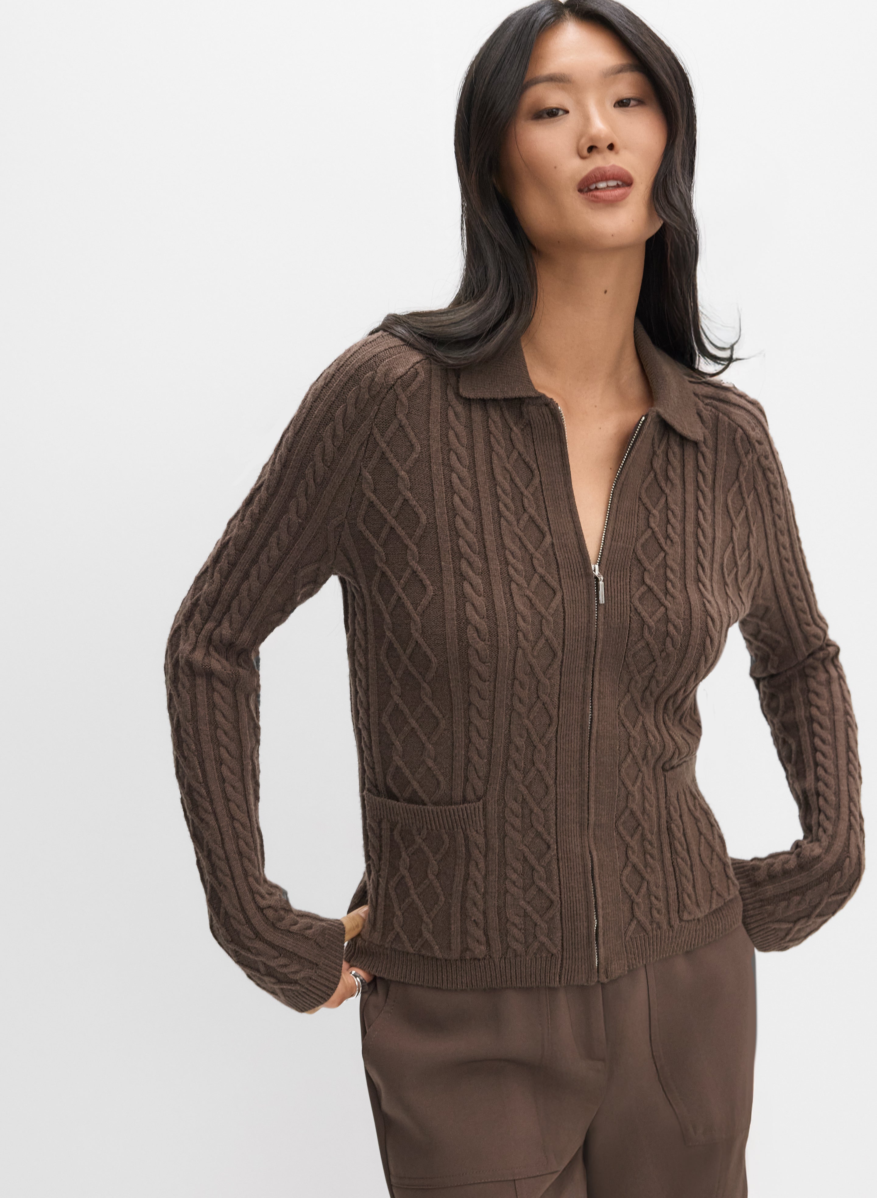 Zip-Up Cardigan