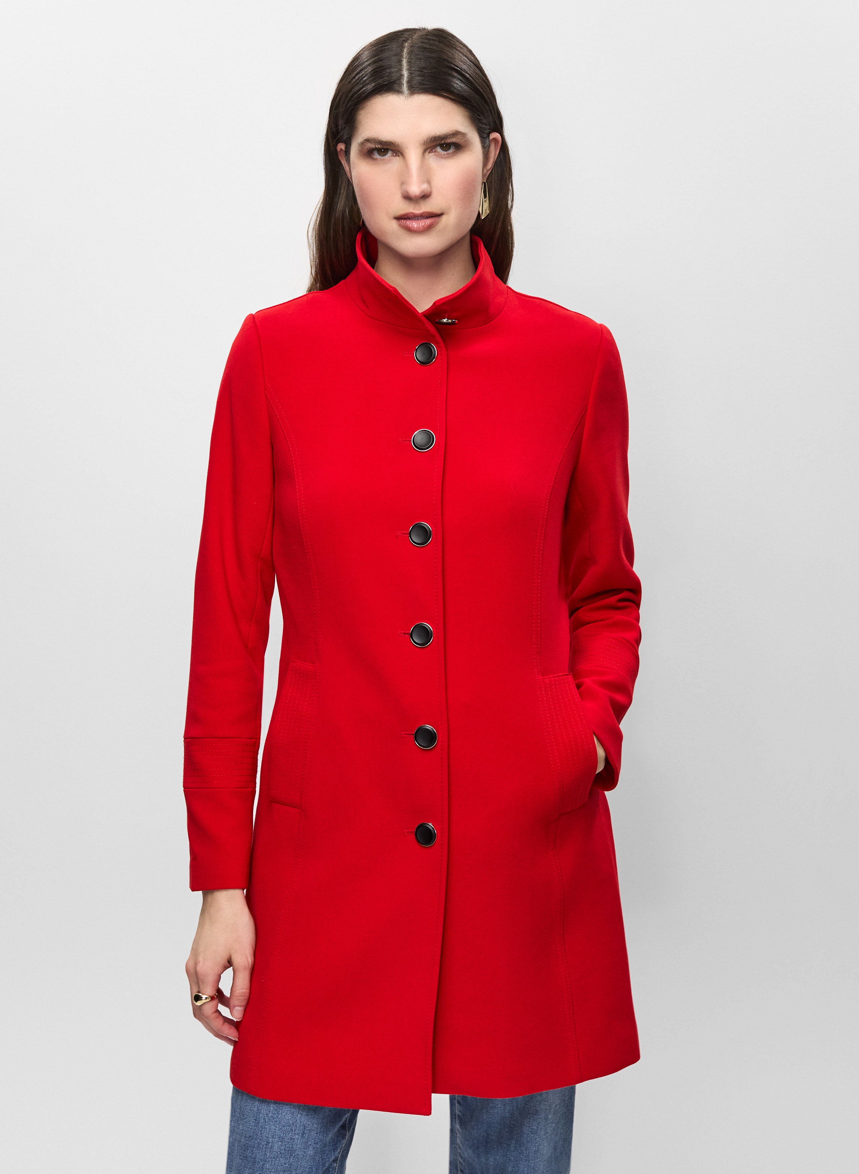 Button Front Trench Coat