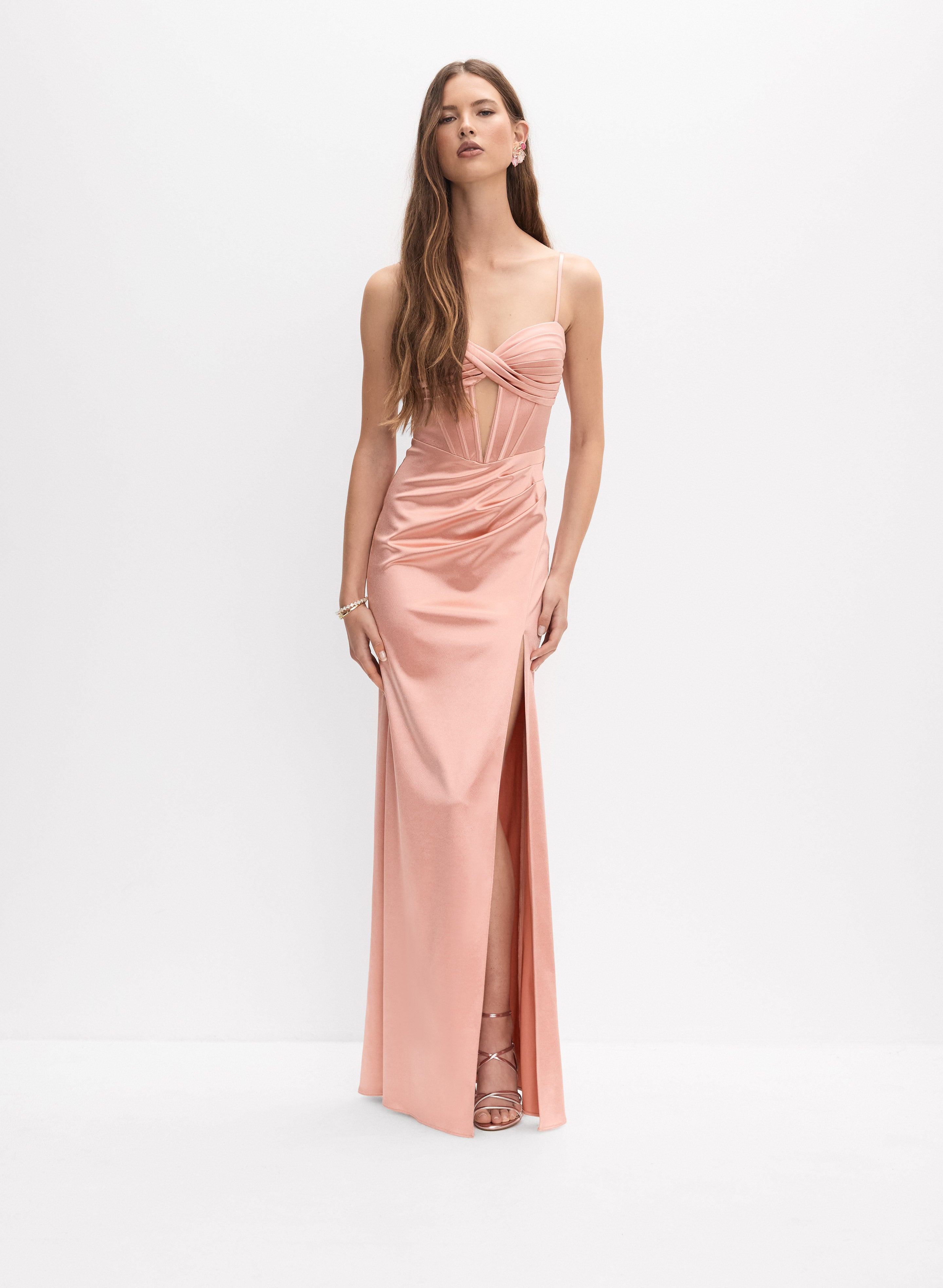 pink satin cut out dress Pink Alana Satin Cut Out Dress | WHISTLES