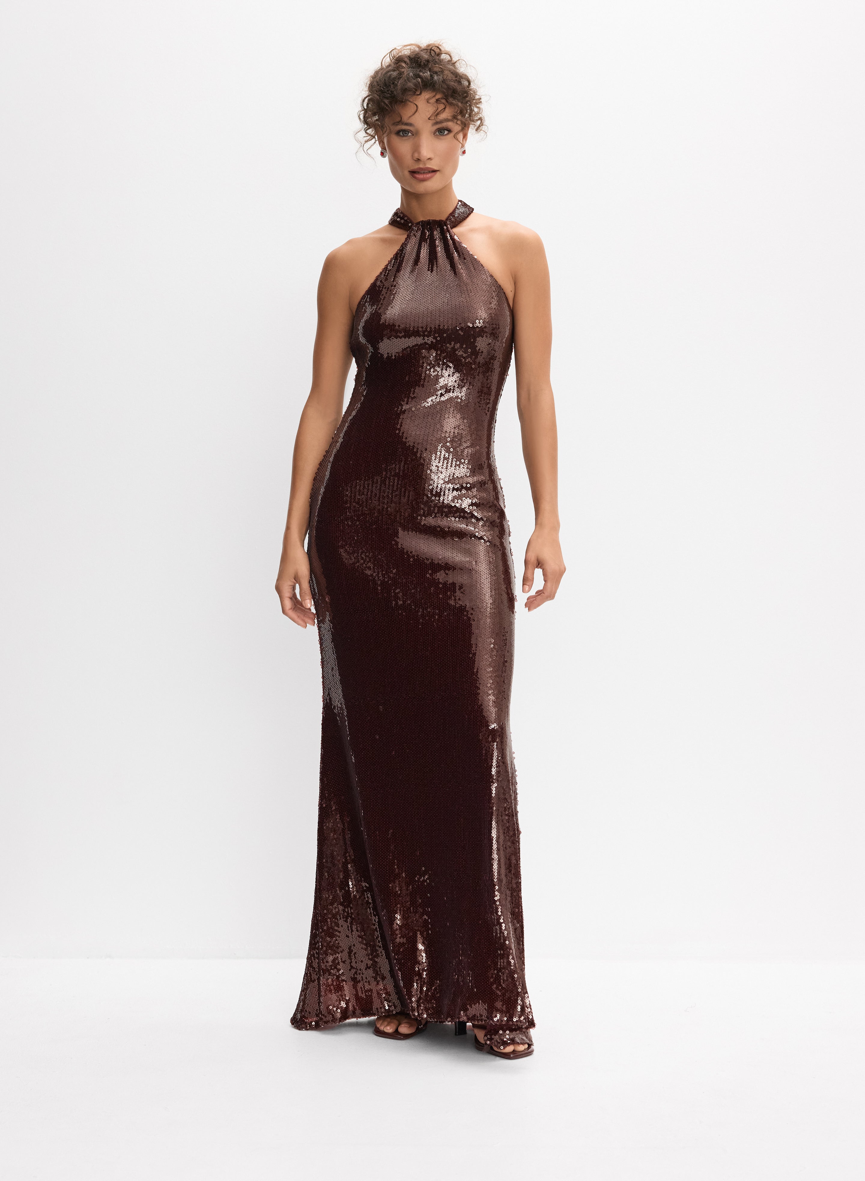 Sequined Halter Neck Dress