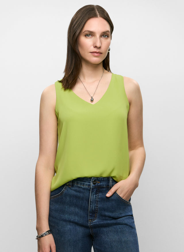 Matte Green VNeck Blouse main image 0