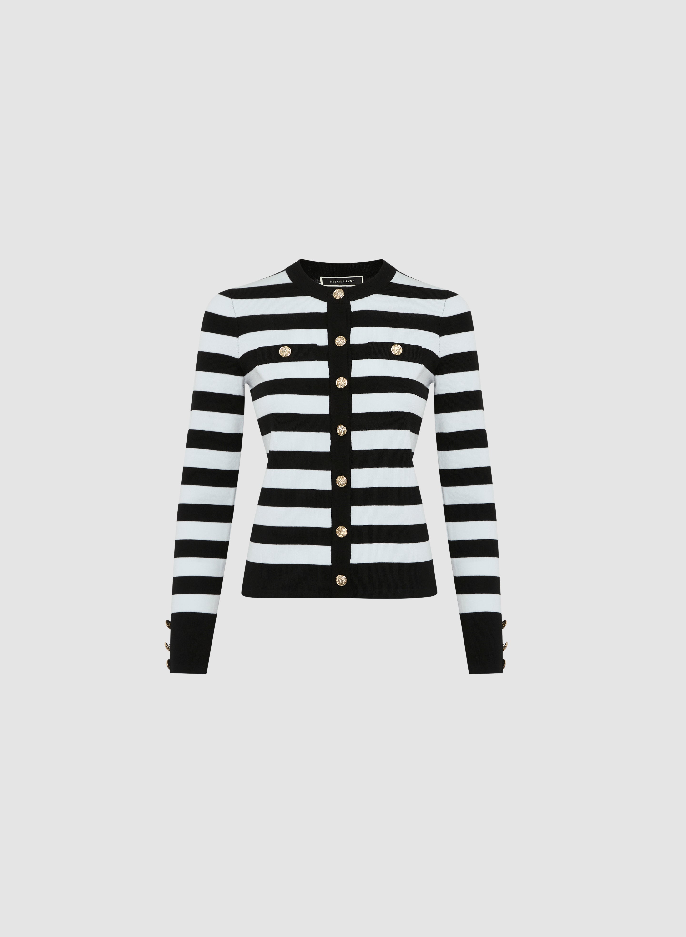 Zaylee Stripe Button Up Top in Black/White
