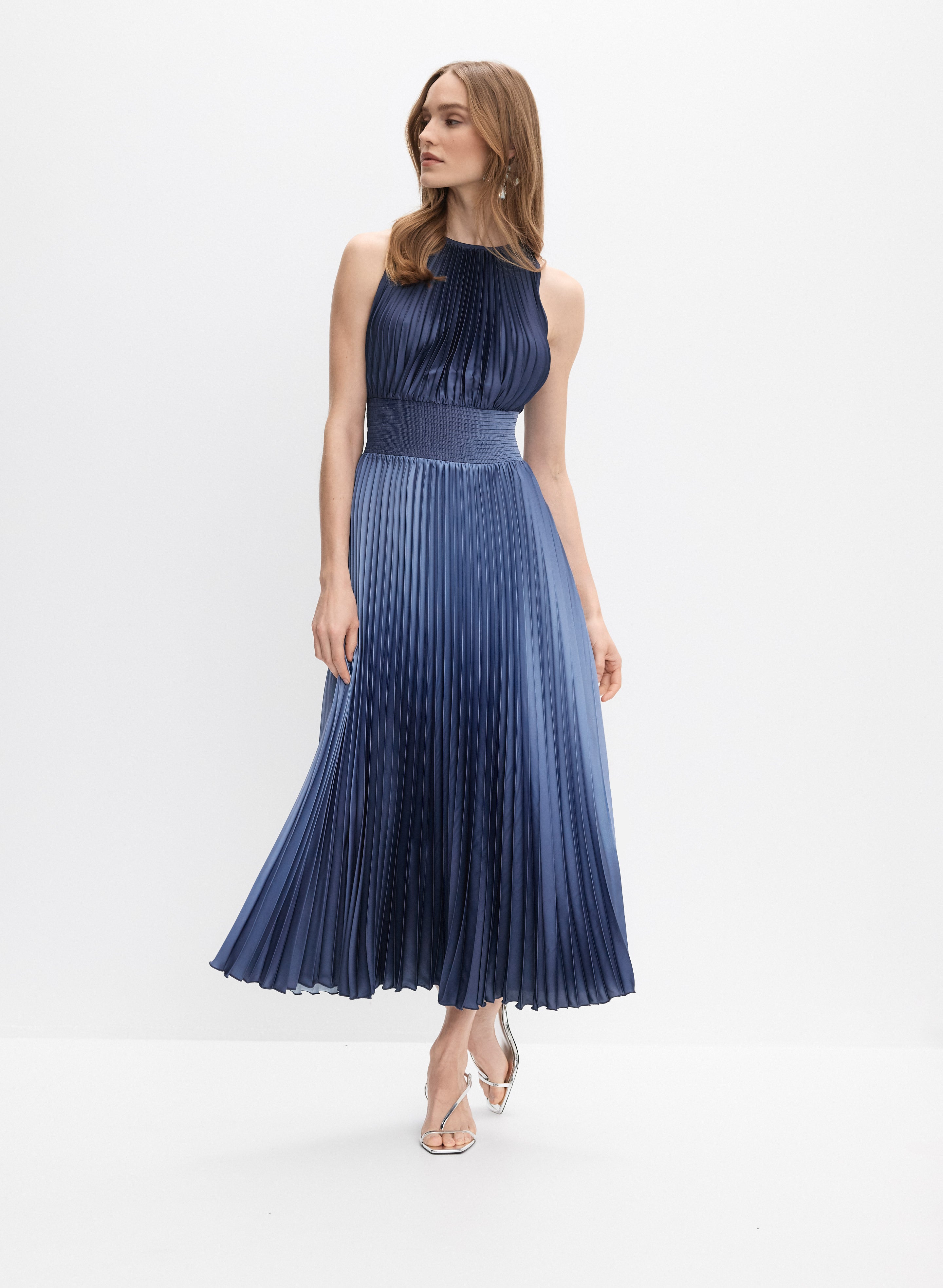 Pliss Ombre Satin Dress Pliss Ombre Satin Dress