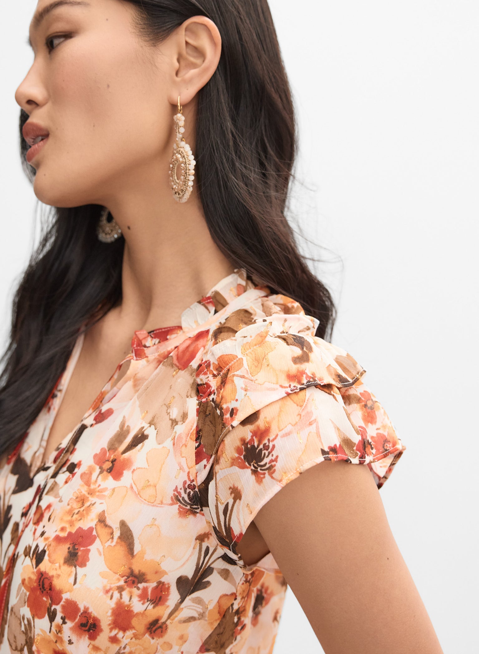 Floral chiffon blouse