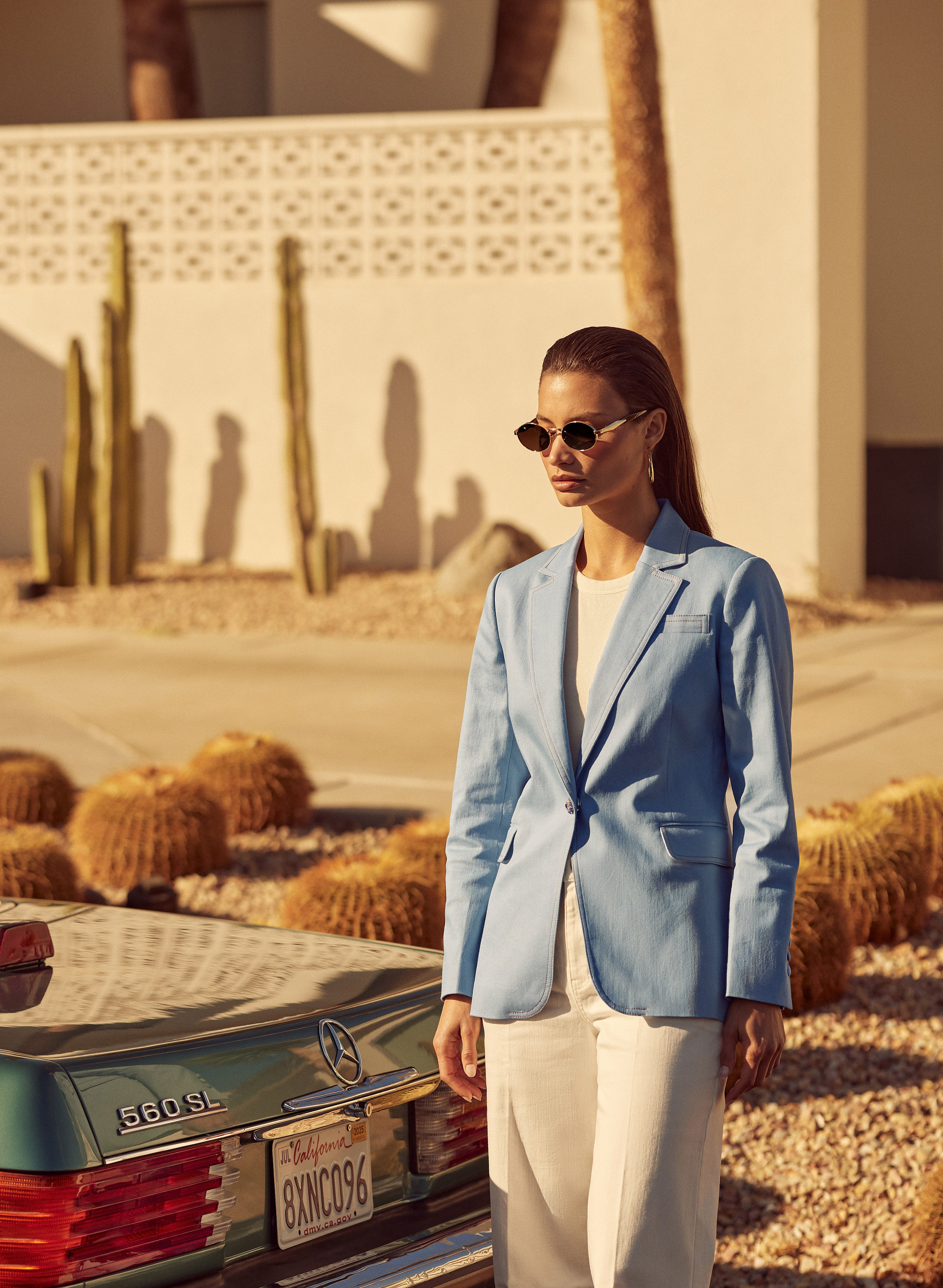 Denim Flap Pocket Blazer Blue Pearl Campaign 1