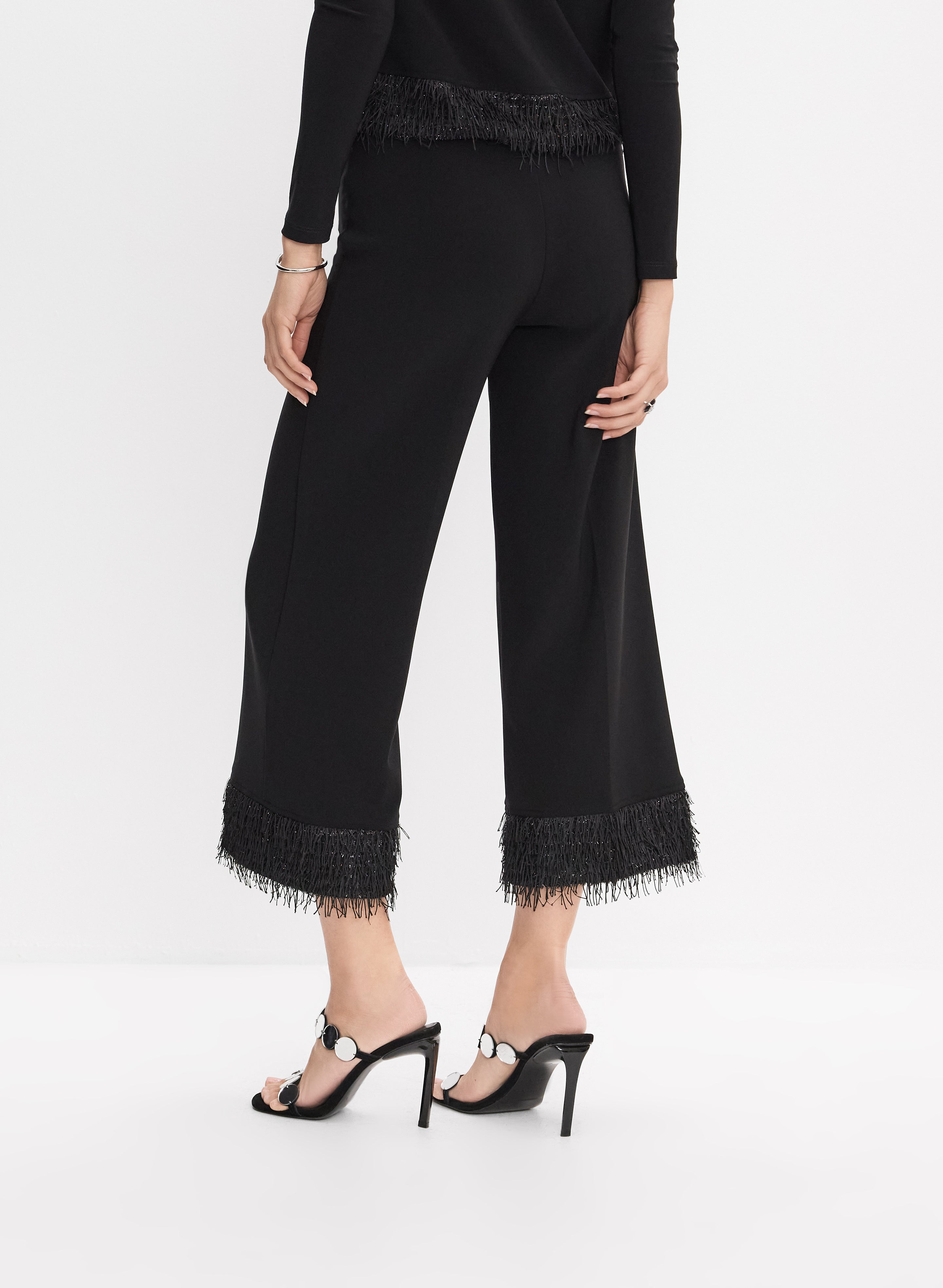 Joseph Ribkoff - Feather Trim Pants