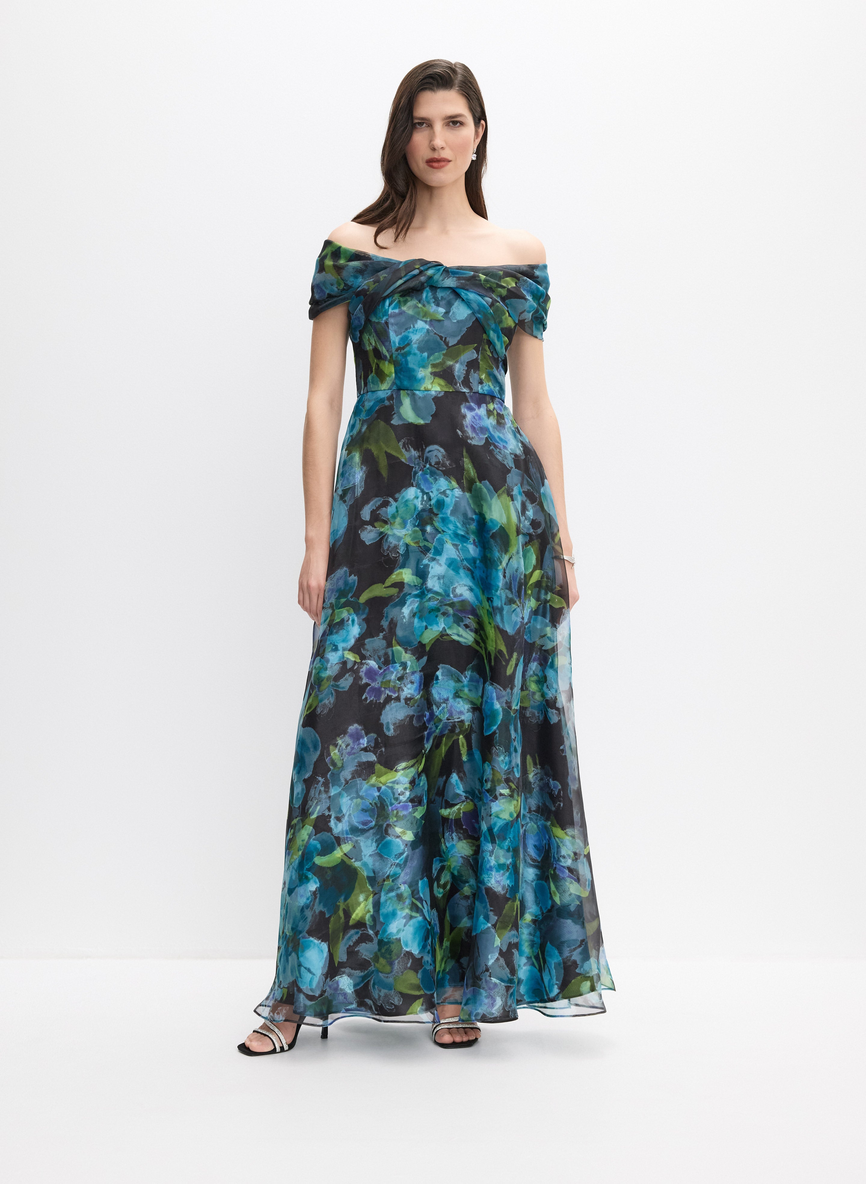 sleeveless off shoulder dress Floral Off-Shoulder Dress
