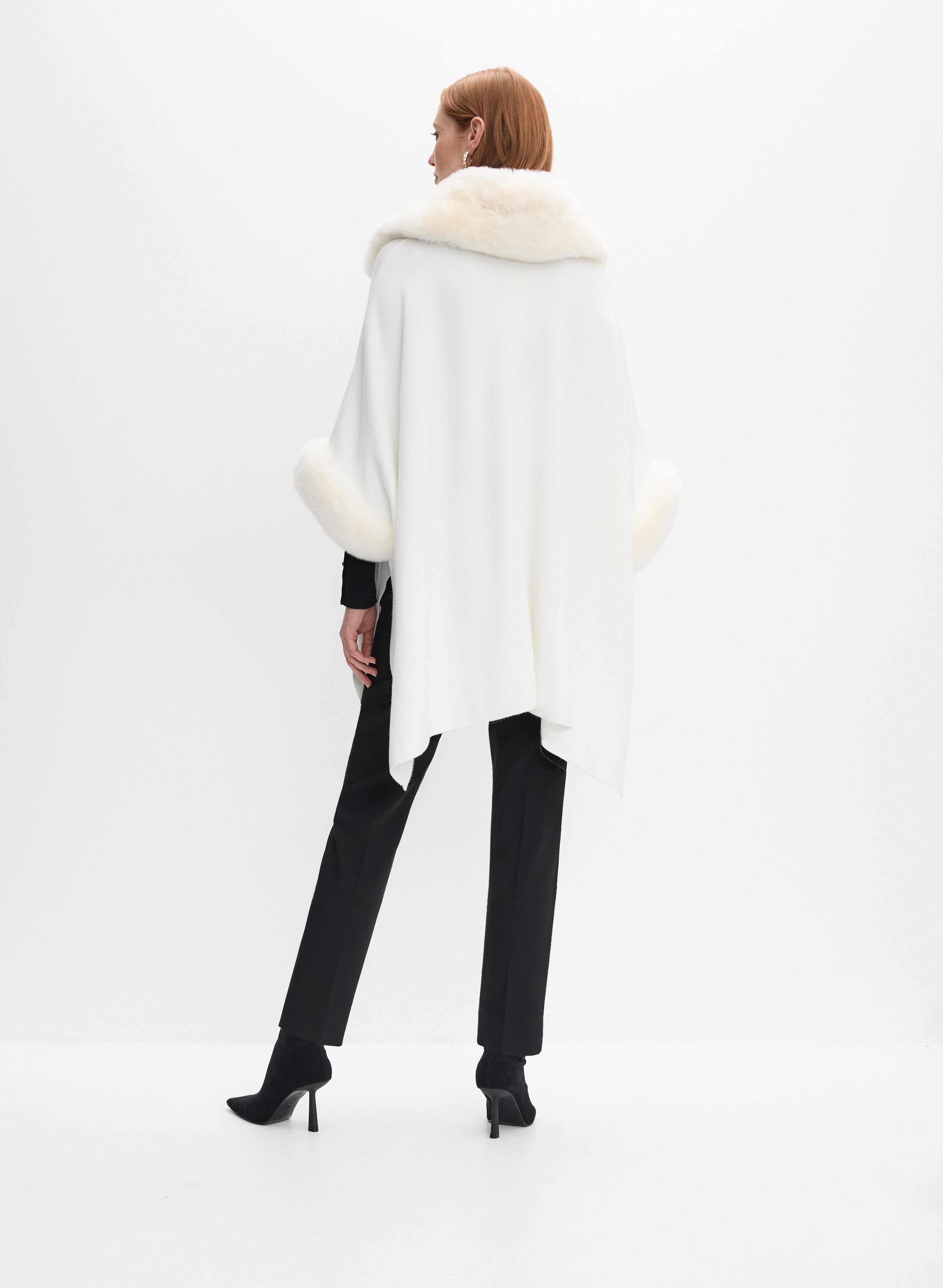 Joseph Ribkoff - Faux-Fur Trim Shawl