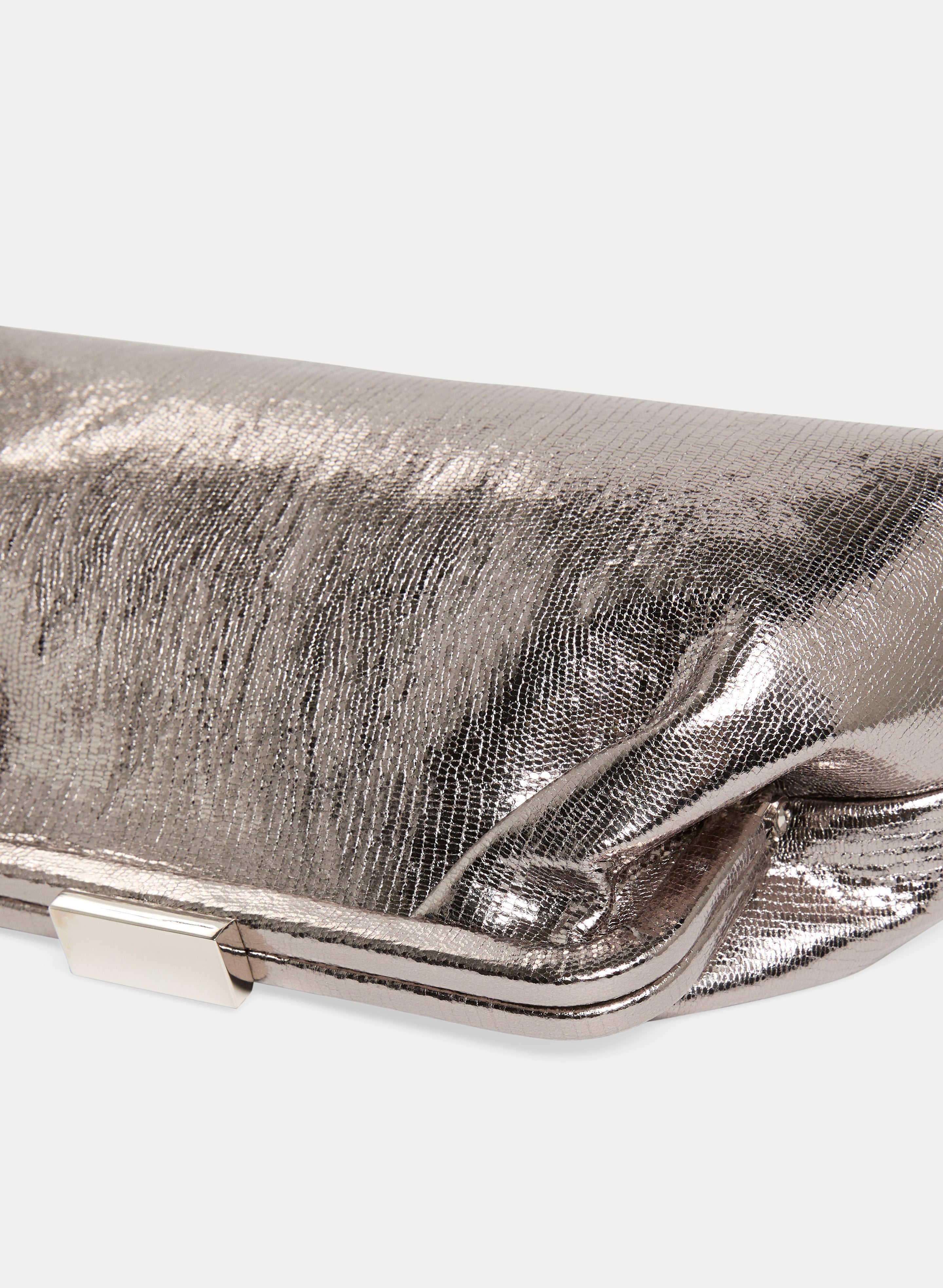 Melanie Lyne Accessories Kiss Lock Metallic Clutch