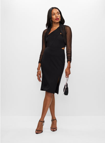Melanie Lyne - Stun in the satin-like fabric of our Nicole Miller maxi  dress. For a complete evening look, pair it with drop earrings and a trendy  clutch.