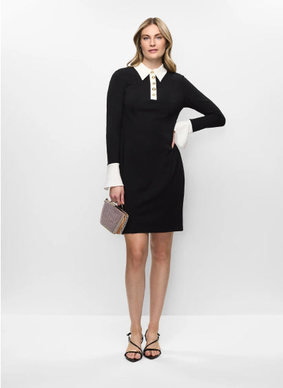Womens Ba Nites - Long Sleeve Floral Skirt Dress Black