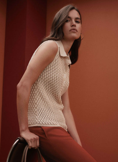 N°21 Women Tunic Tops G13158441235 Beige Jersey Tunic Top in Ecru Tan and Neutral | LAPOINTE