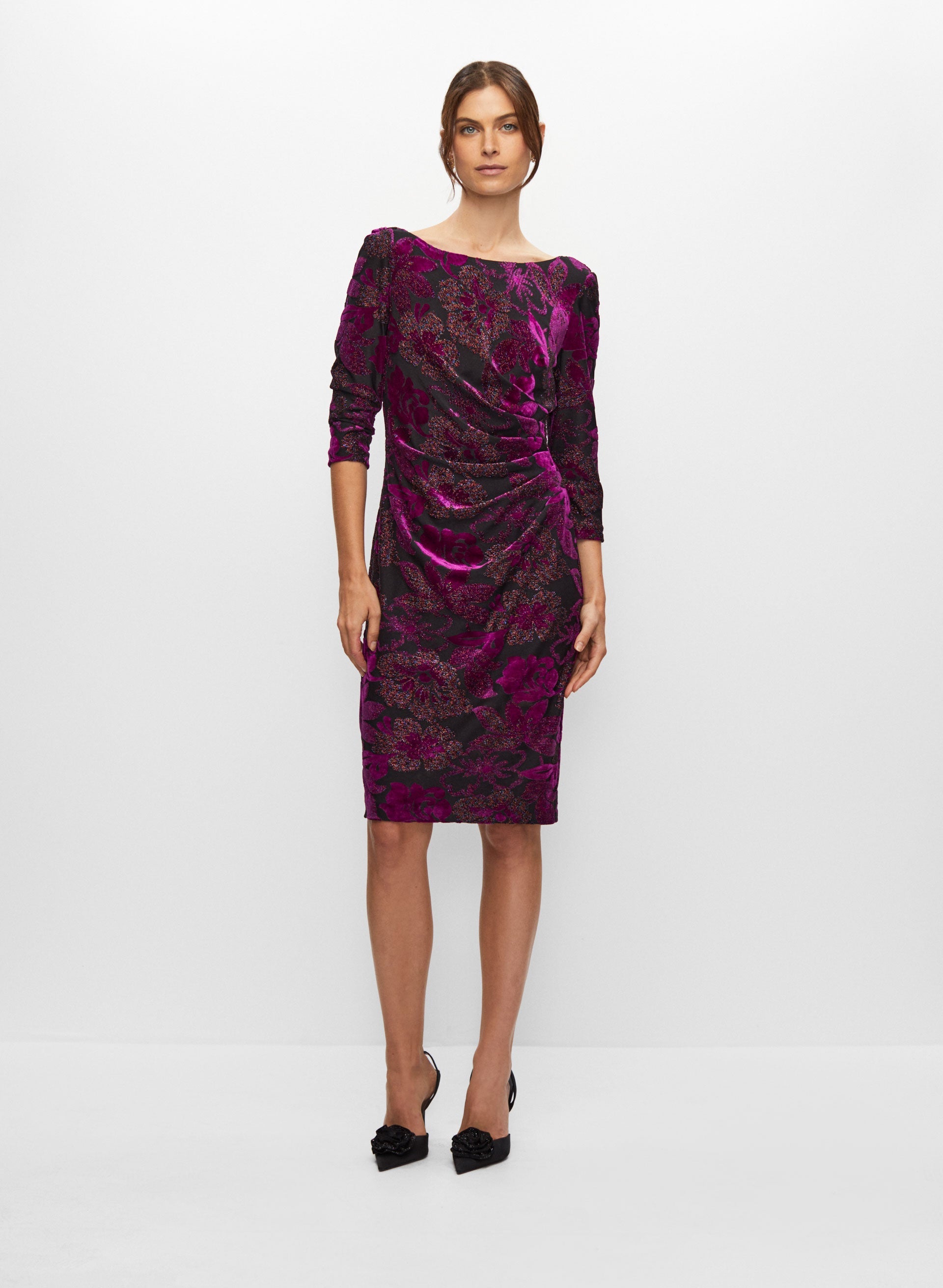 Adrianna Papell - Floral Shimmer Dress