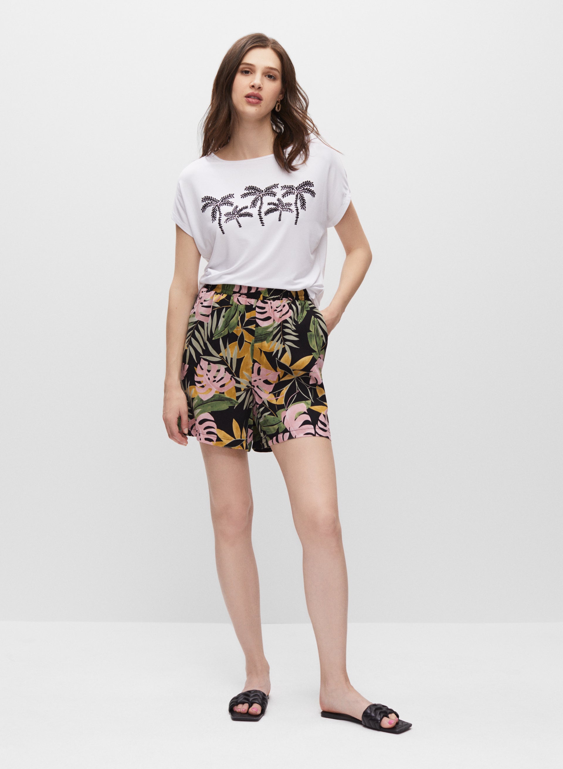 Floral Print Pull-On Shorts