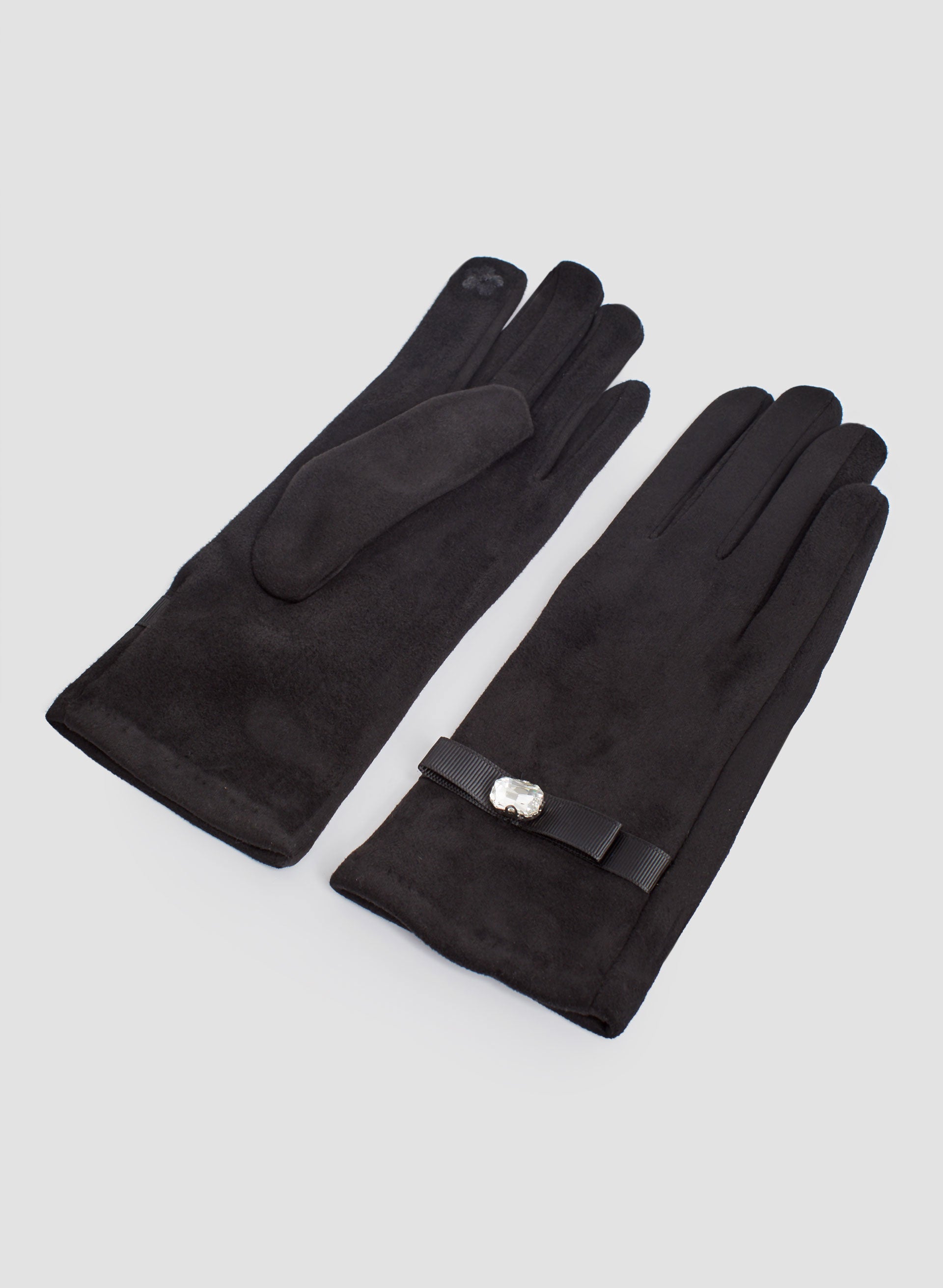 Faceted Stone Detail Gloves