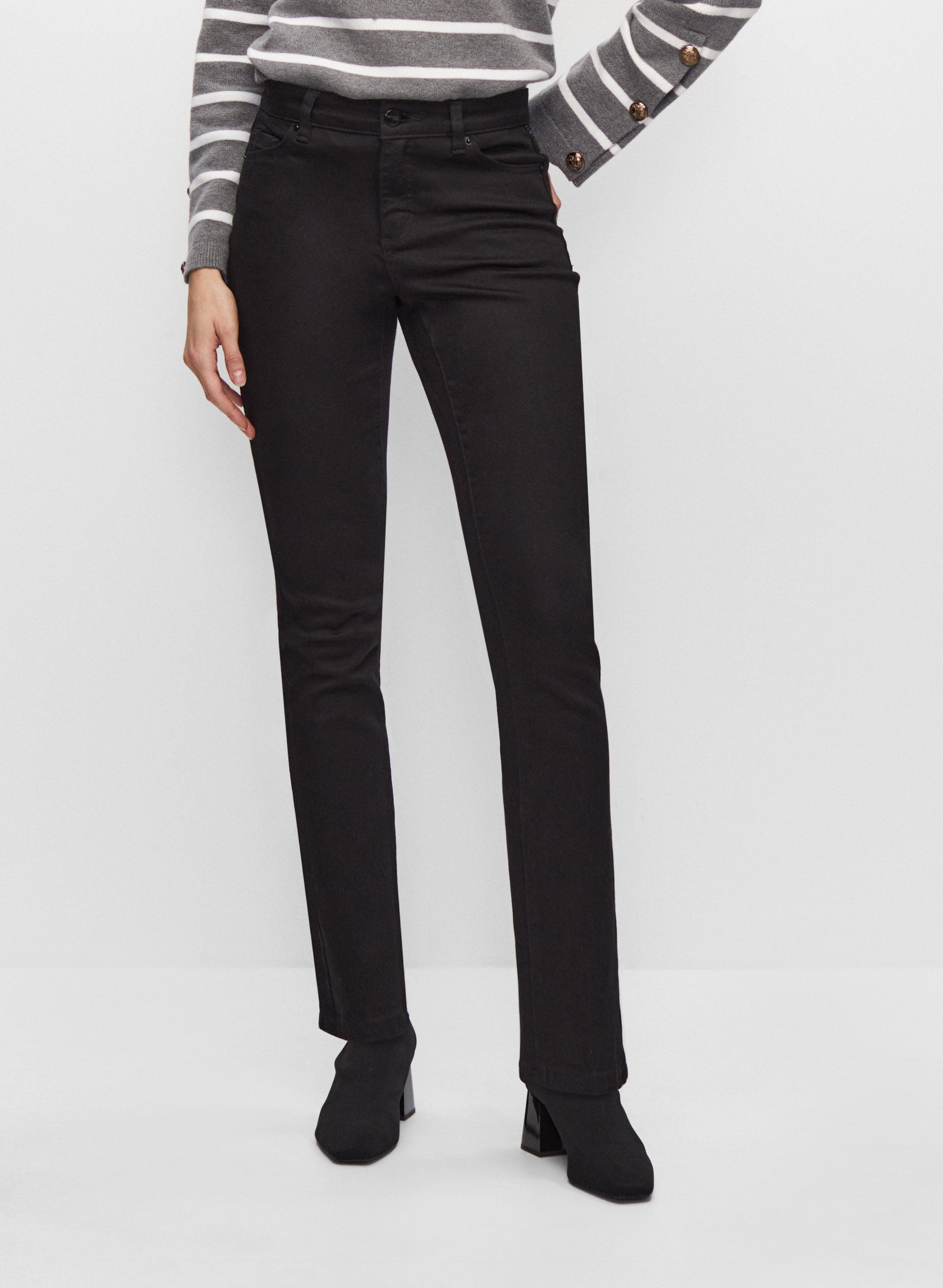 Black straight jeans ladies hotsell