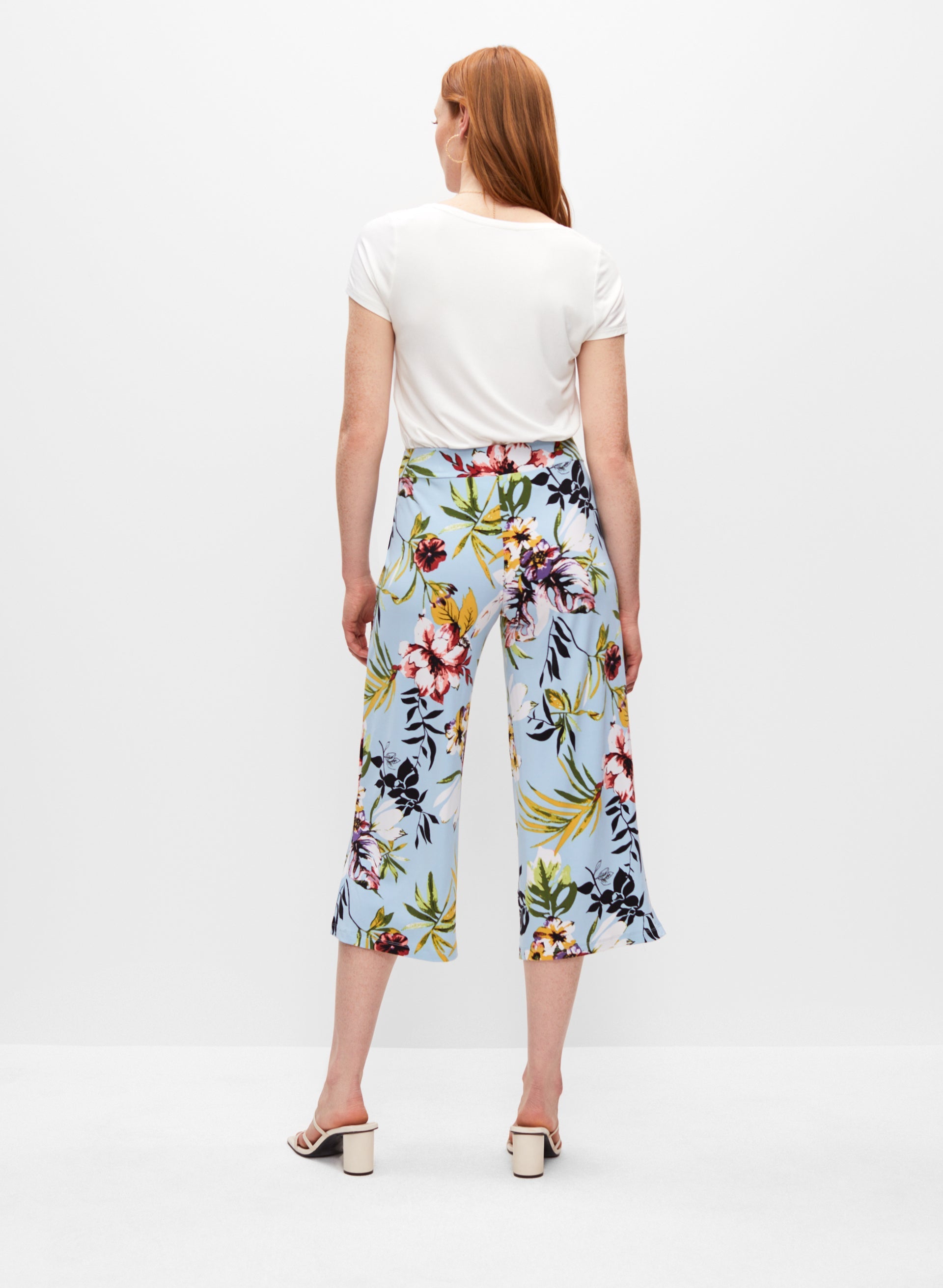 Tropical Pull-On Culotte Pants