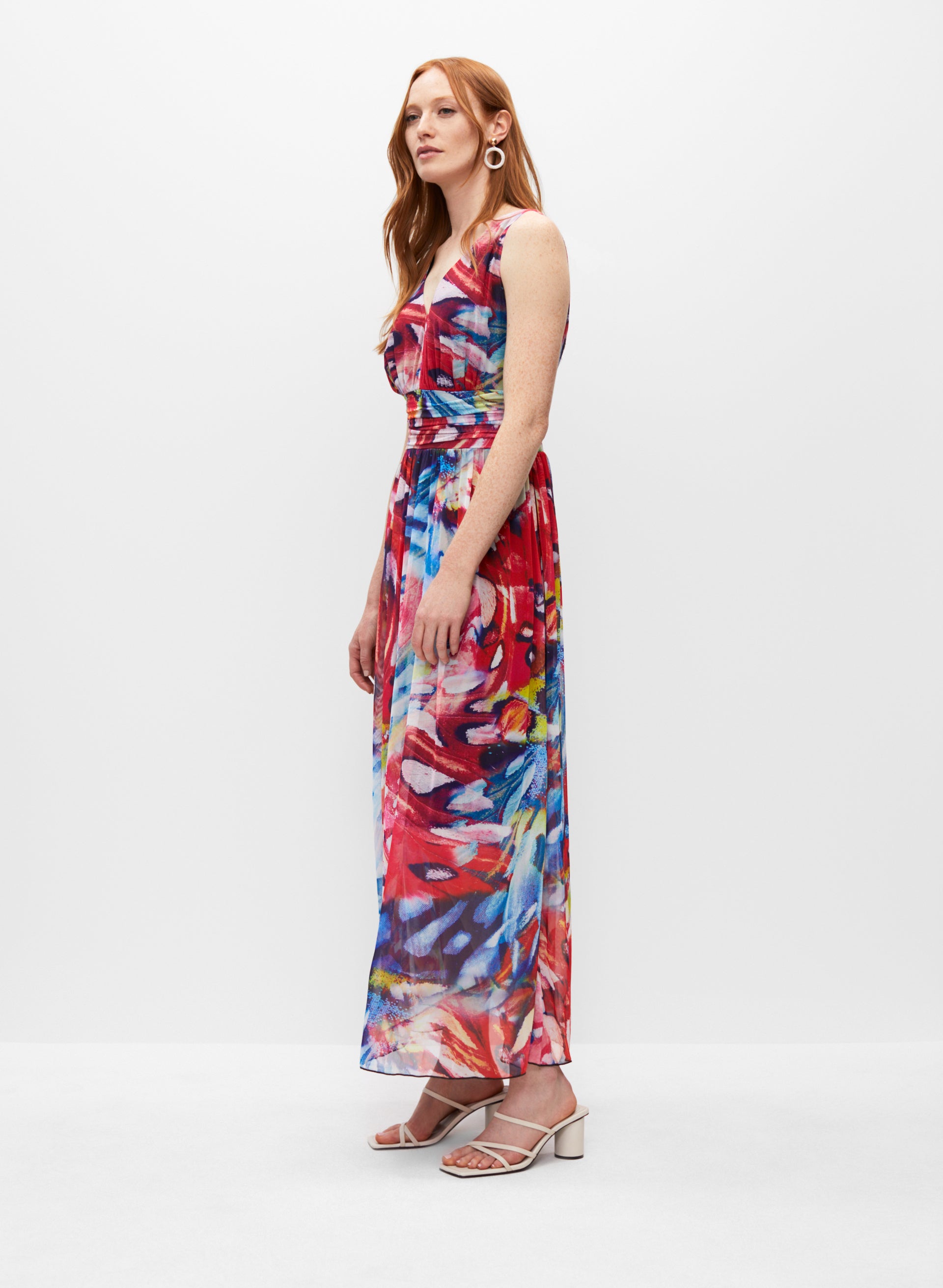 Abstract Print Maxi Dress