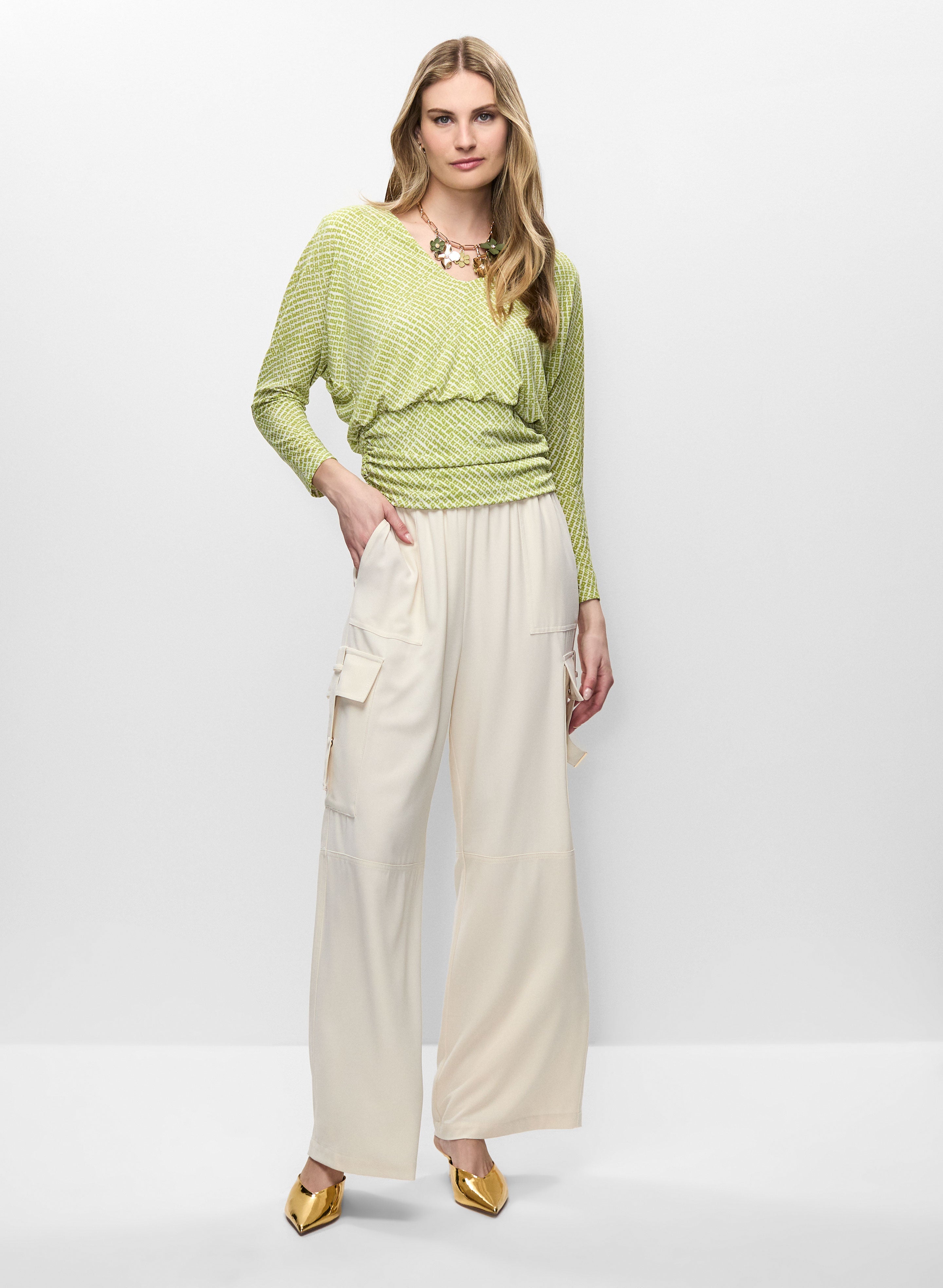 Banded Hem Top & Pull-On Cargo Pants