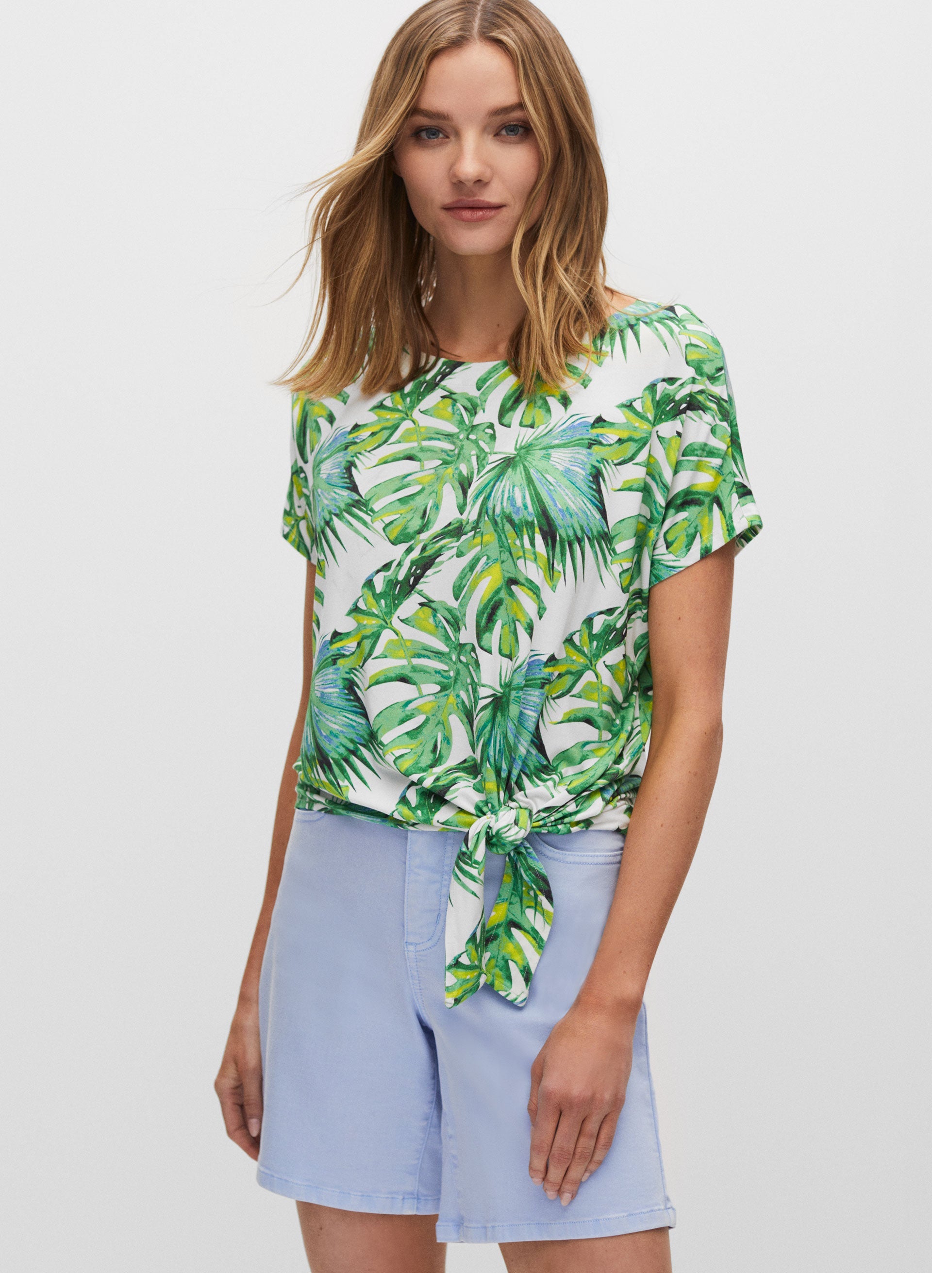 Palm Leaf Print Top