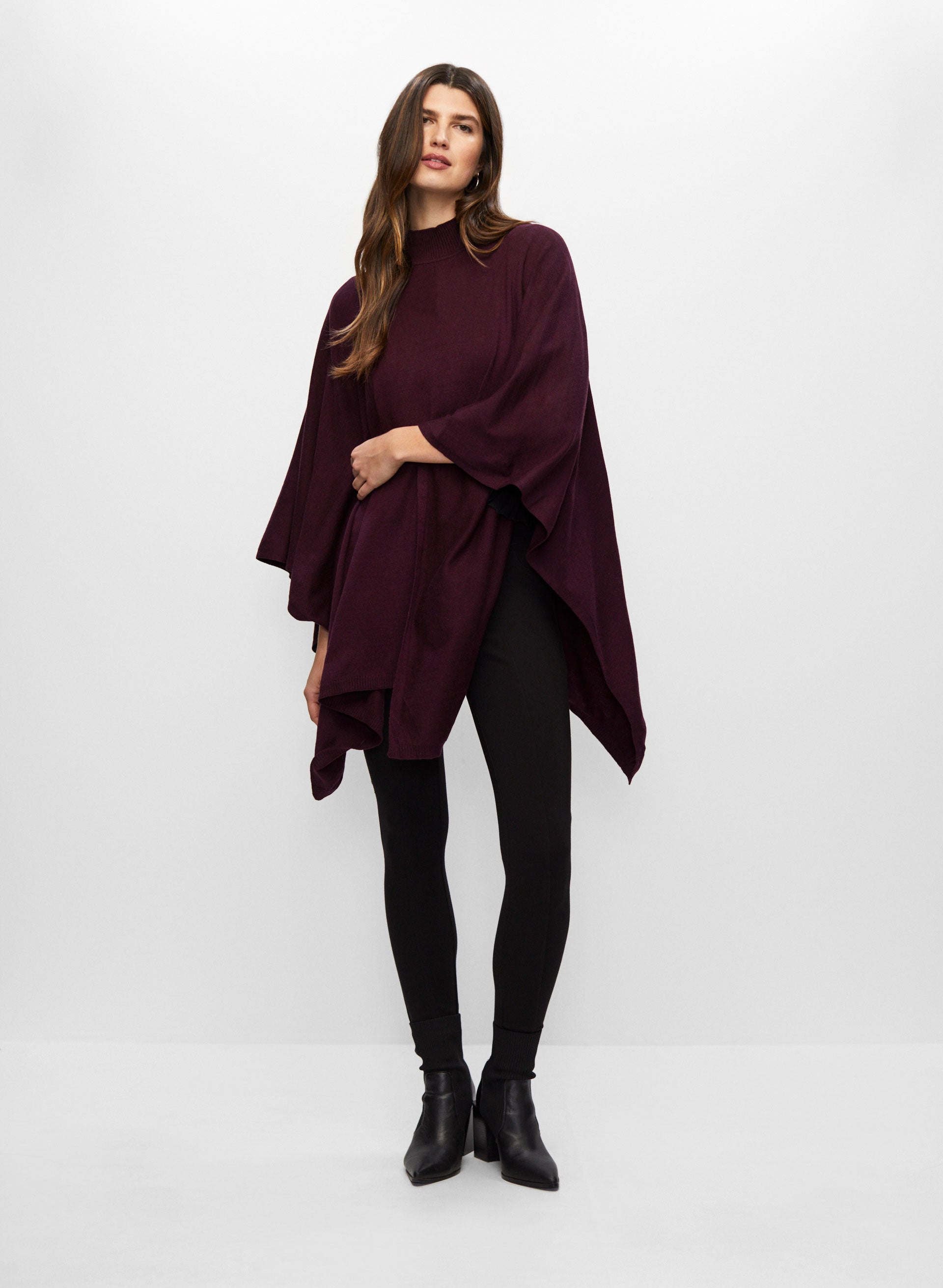 Mock neck poncho deals
