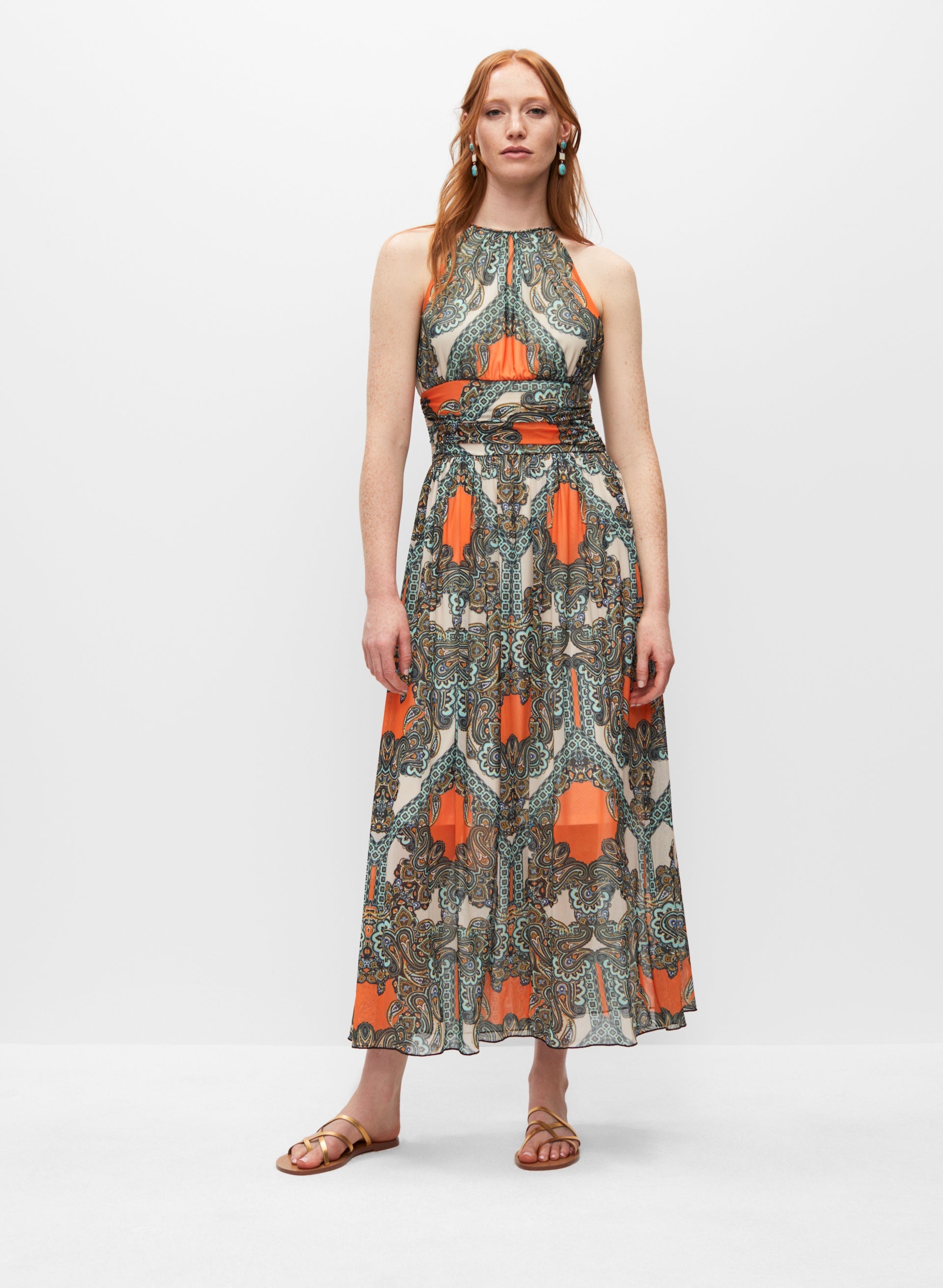 Paisley Print Maxi Dress