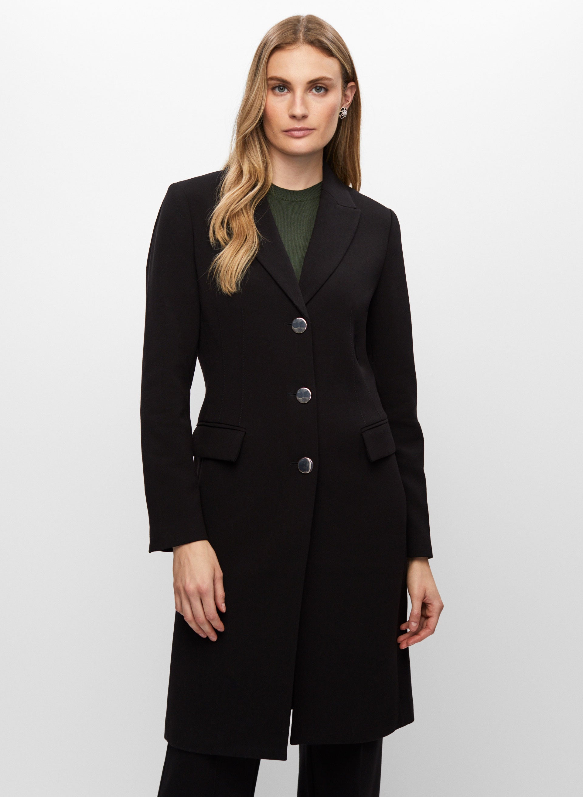 Notch Collar Single Breasted Overcoat